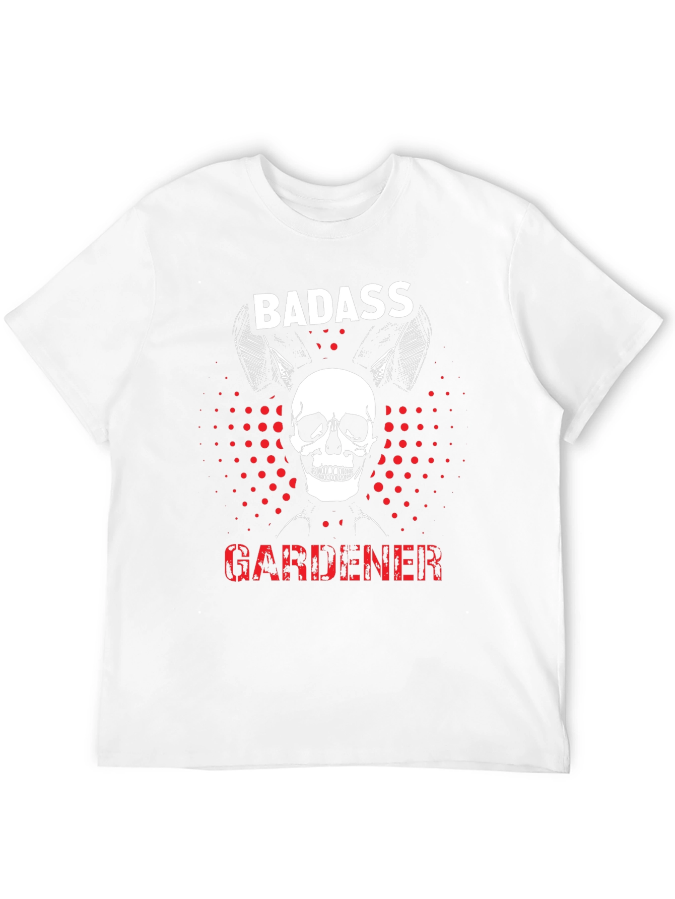 Badass Gardener Skull T-Shirt - Mens Black Tee