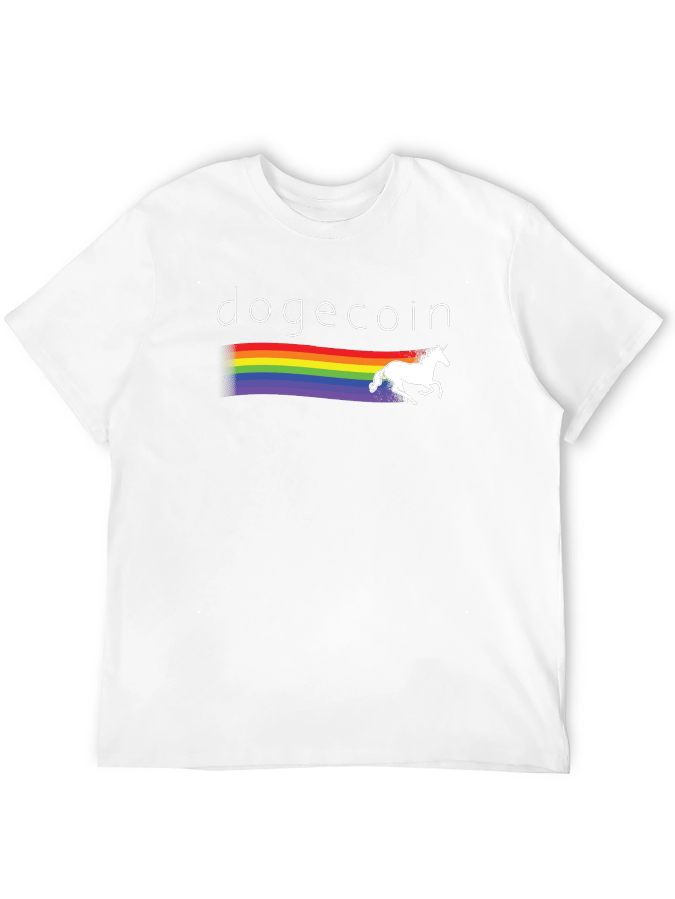 Dogecoin Rainbow Unicorn Graphic T-Shirt