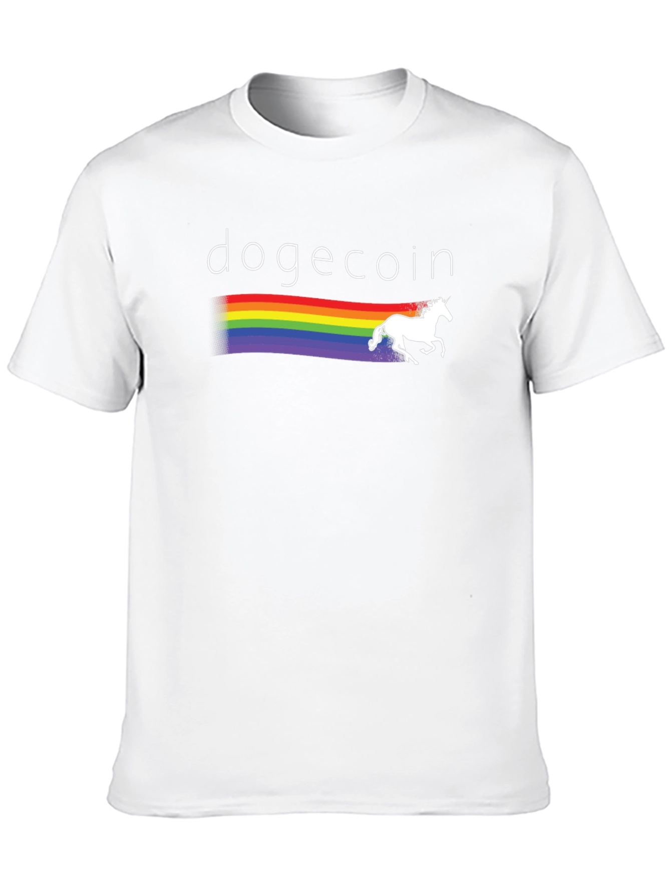 Dogecoin Rainbow Unicorn Graphic T-Shirt