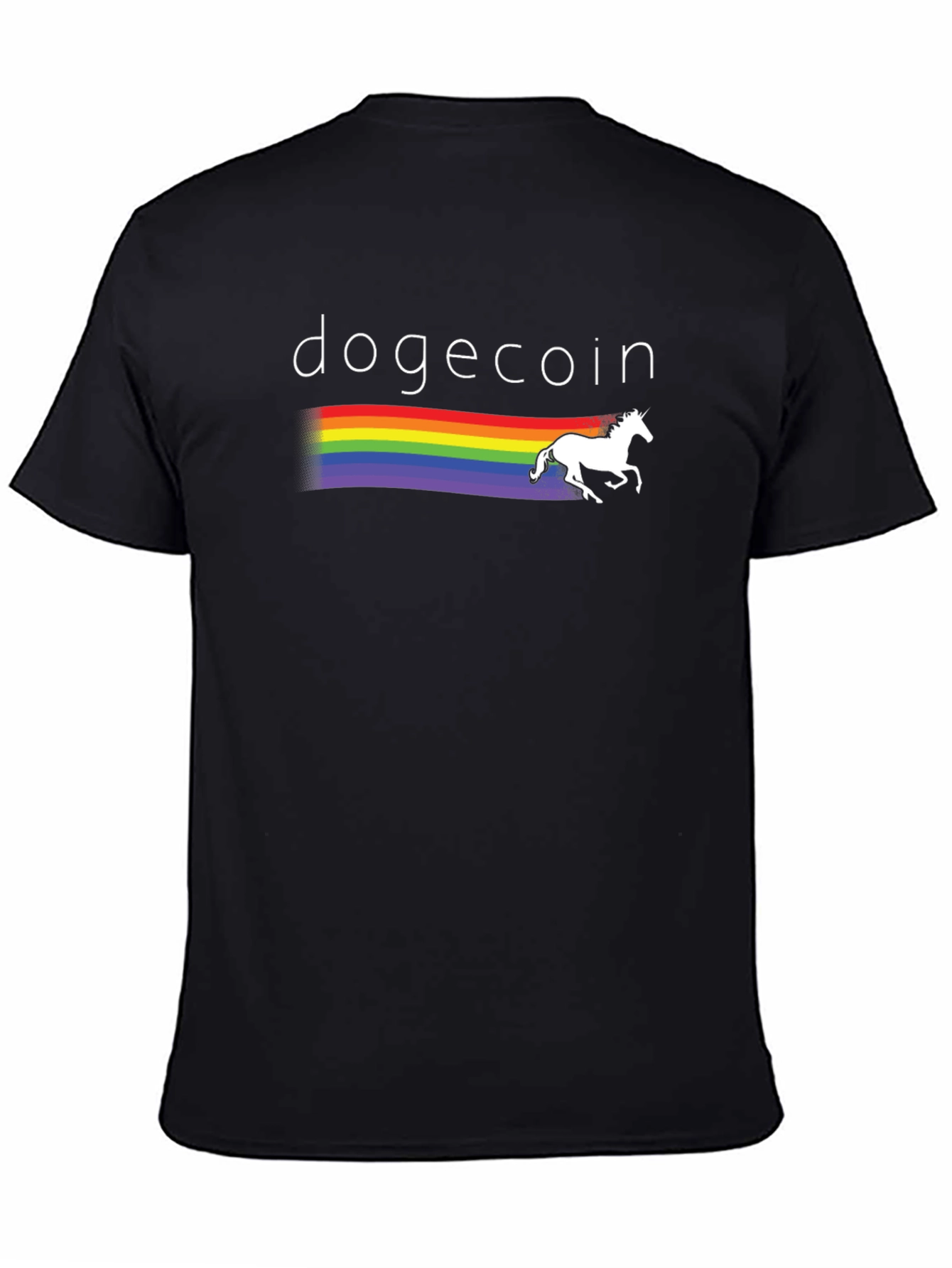 Dogecoin Rainbow Unicorn Graphic T-Shirt