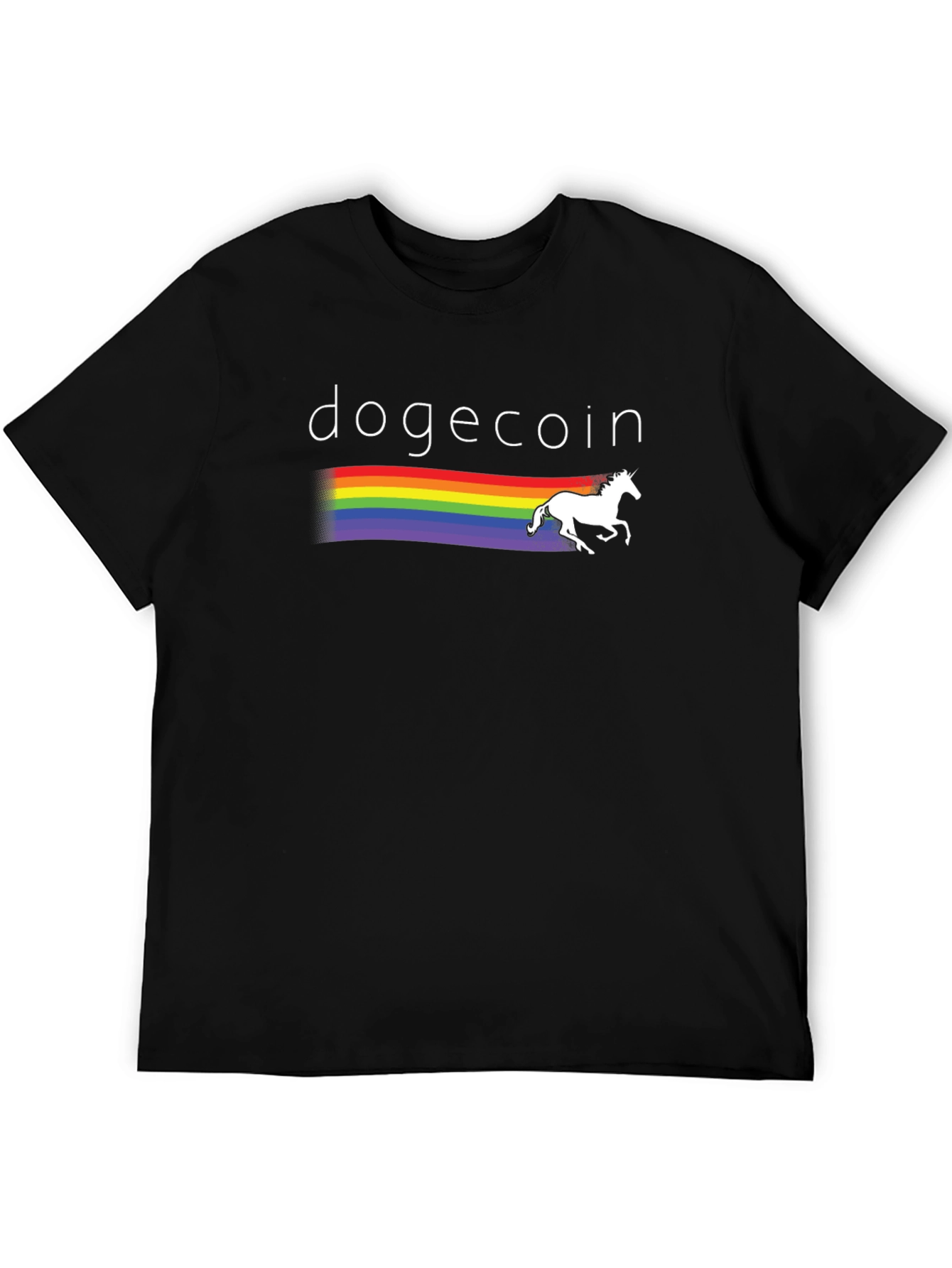 Dogecoin Rainbow Unicorn Graphic T-Shirt