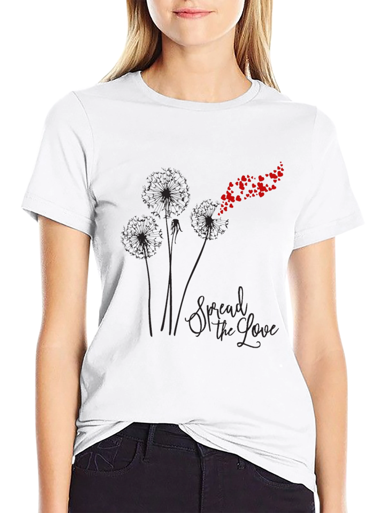 Spread the Love Graphic Tee - Black Cotton Blend