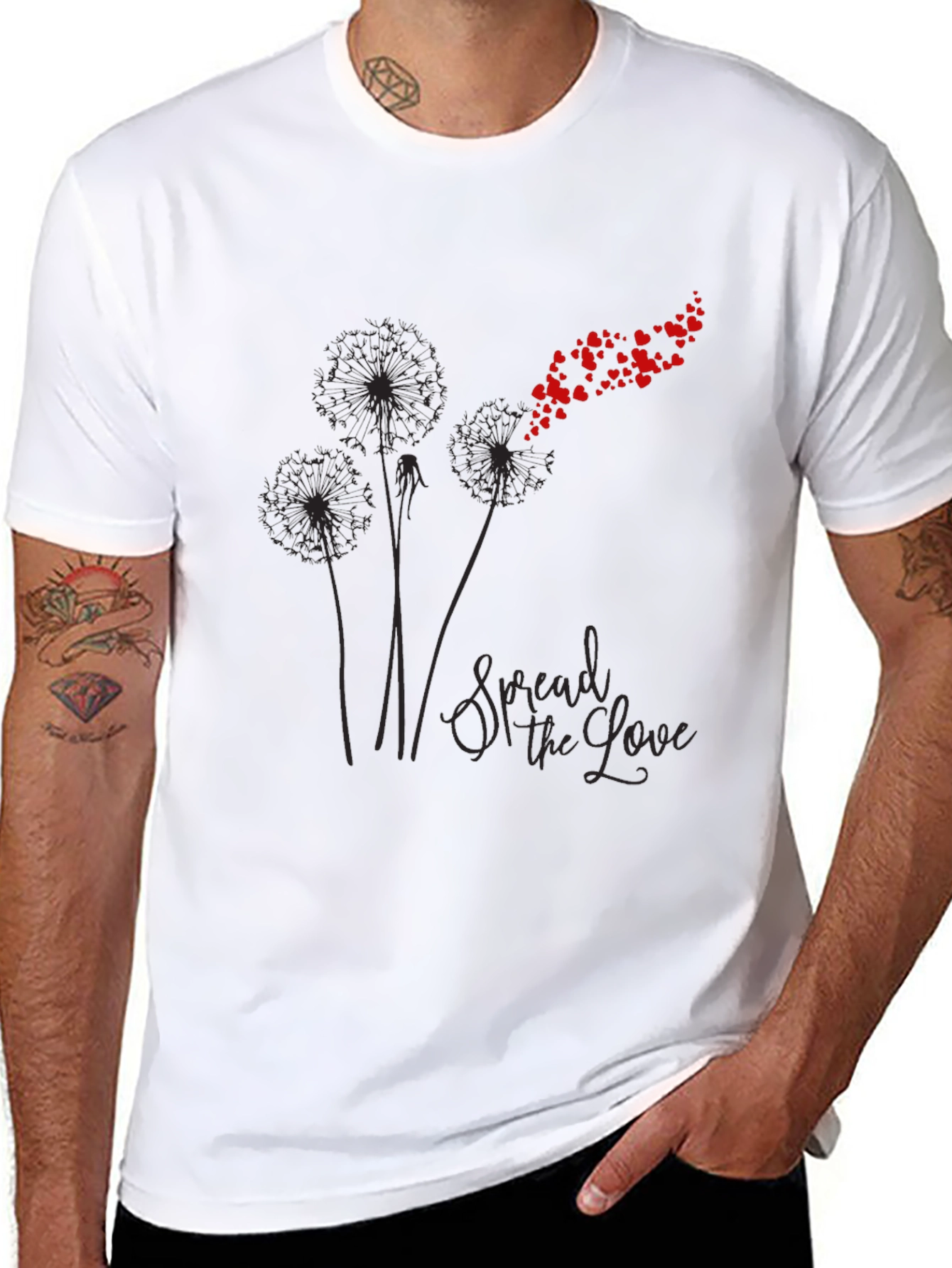Spread the Love Graphic Tee - Black Cotton Blend