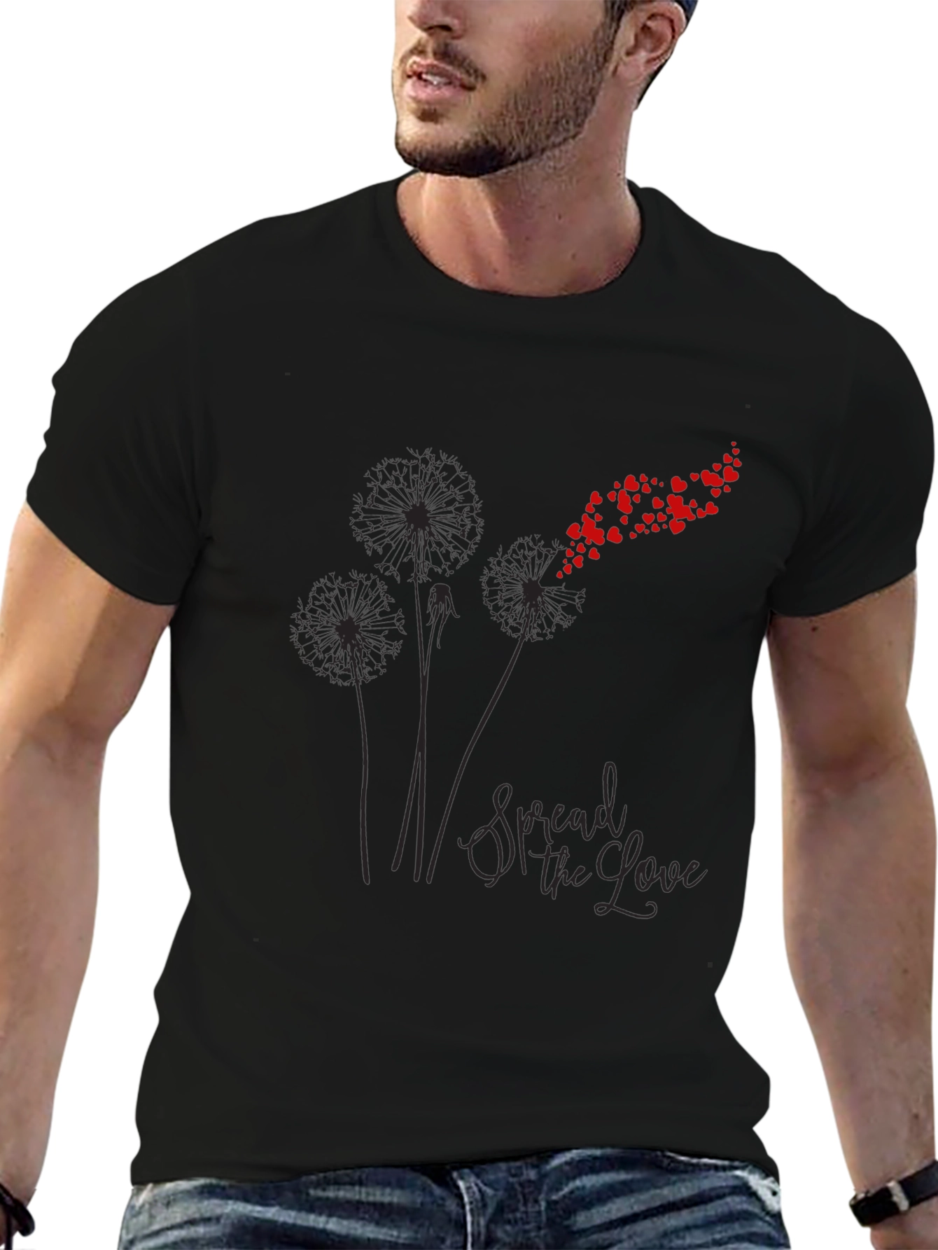 Spread the Love Graphic Tee - Black Cotton Blend