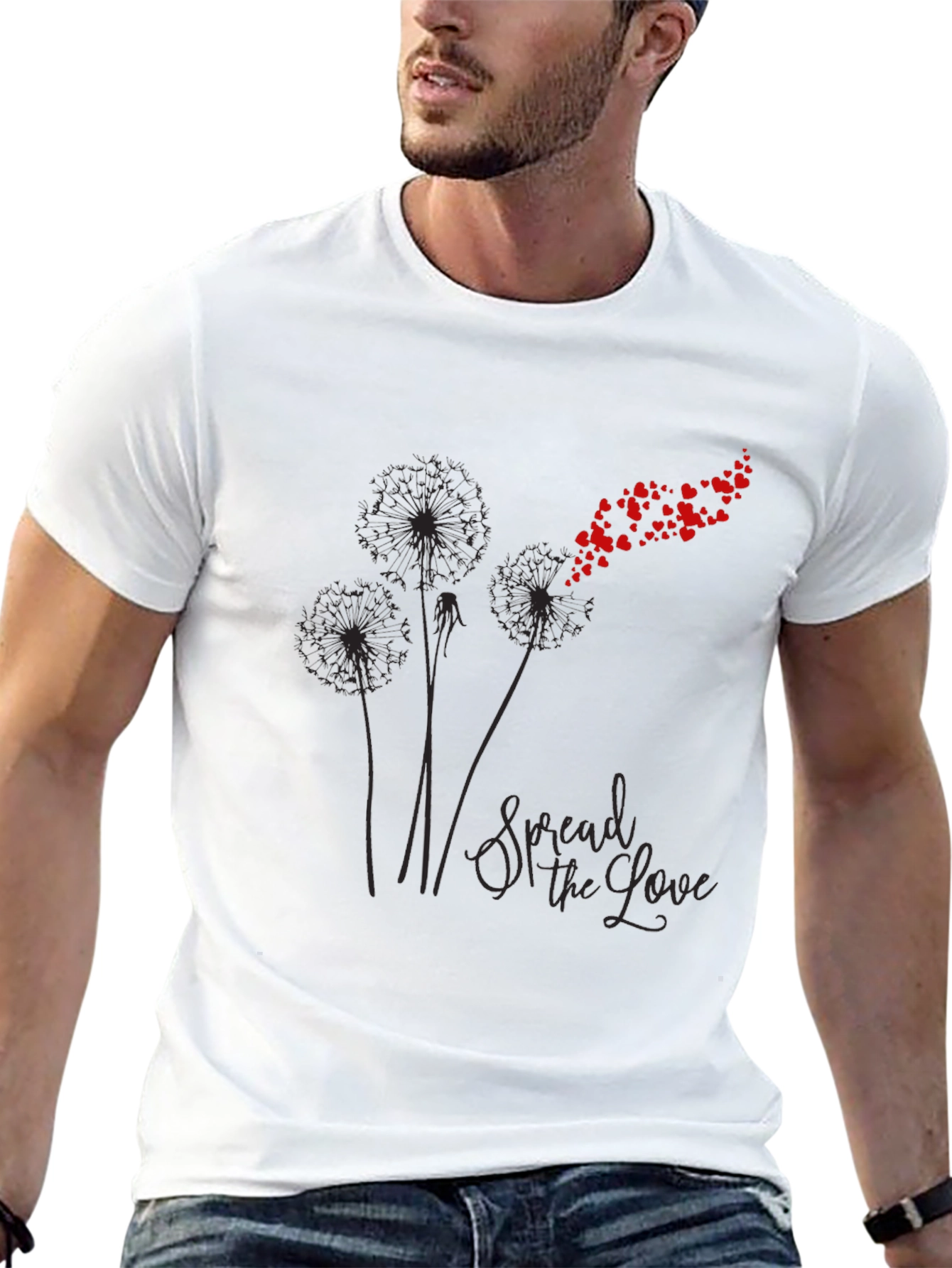 Spread the Love Graphic Tee - Black Cotton Blend
