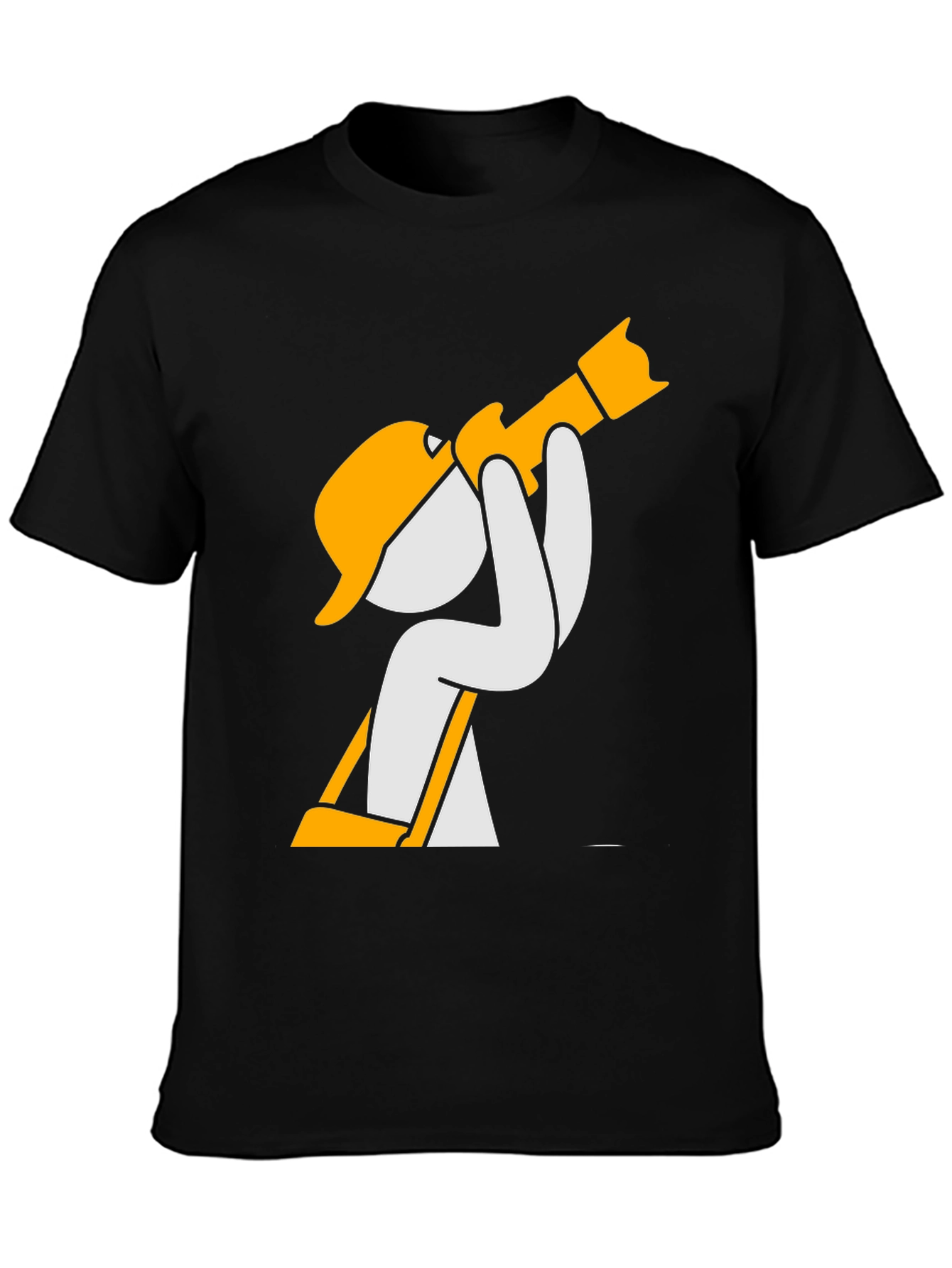 Construction Worker Cartoon Graphic T-Shirt