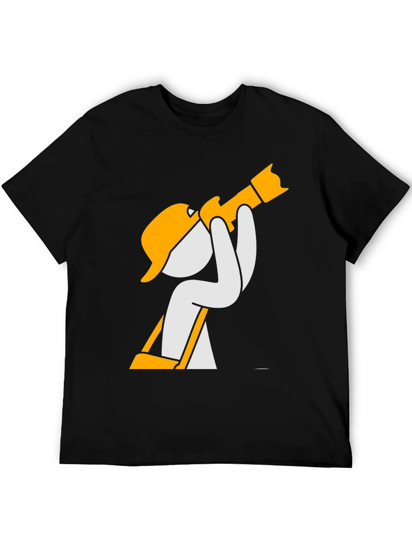 Construction Worker Cartoon Graphic T-Shirt