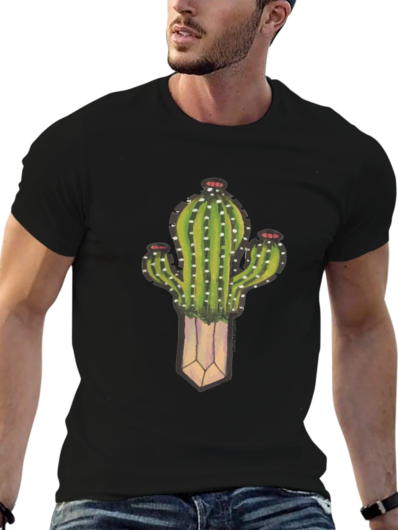 Cactus Plant Graphic Black T-Shirt