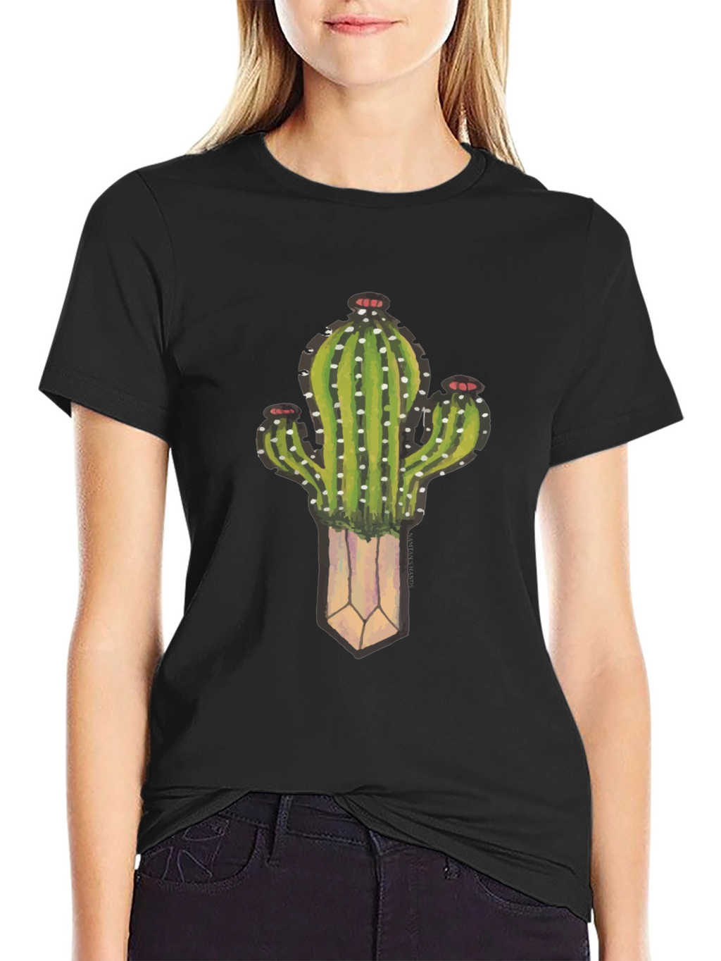 Cactus Plant Graphic Black T-Shirt