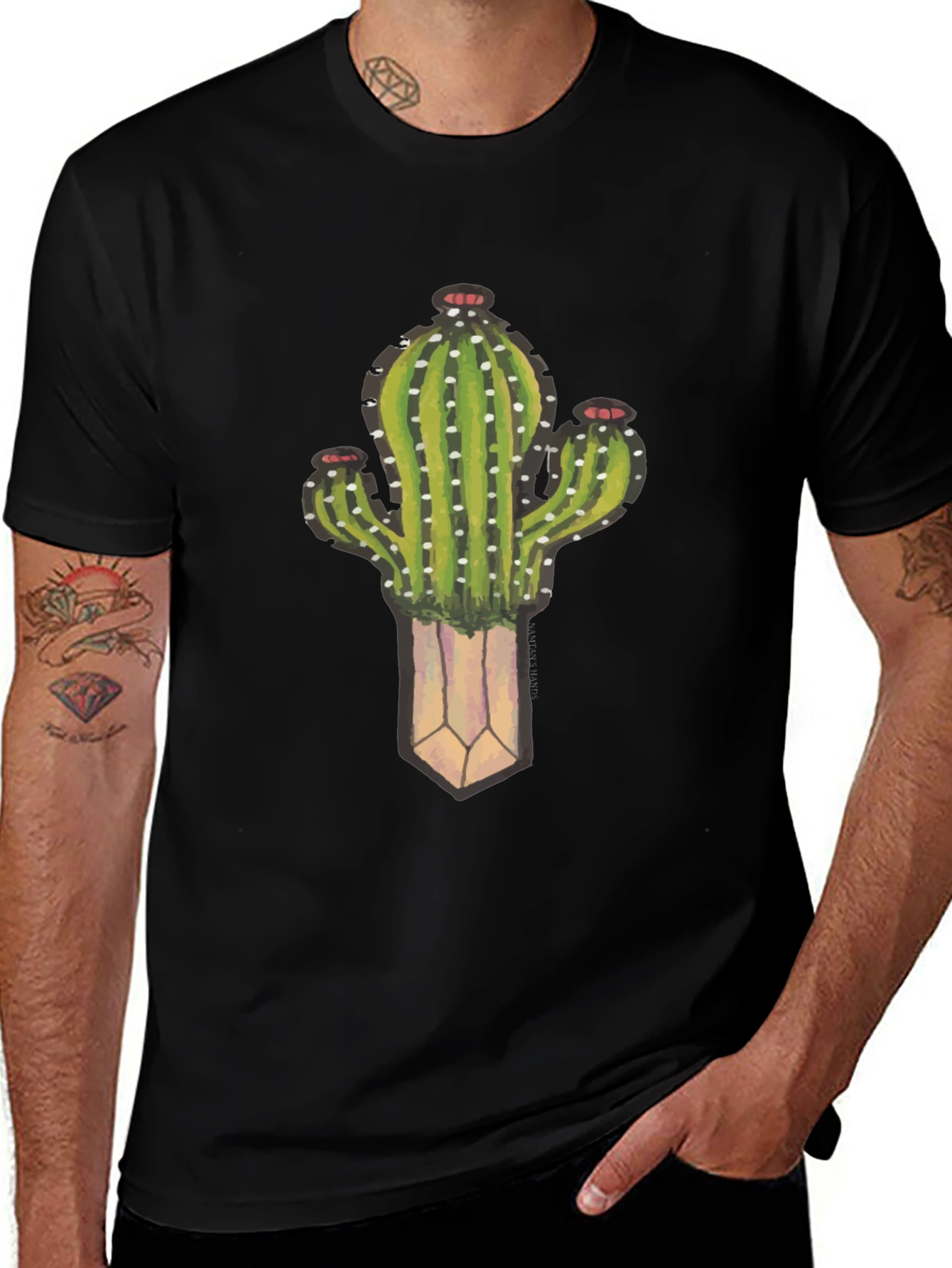 Cactus Plant Graphic Black T-Shirt