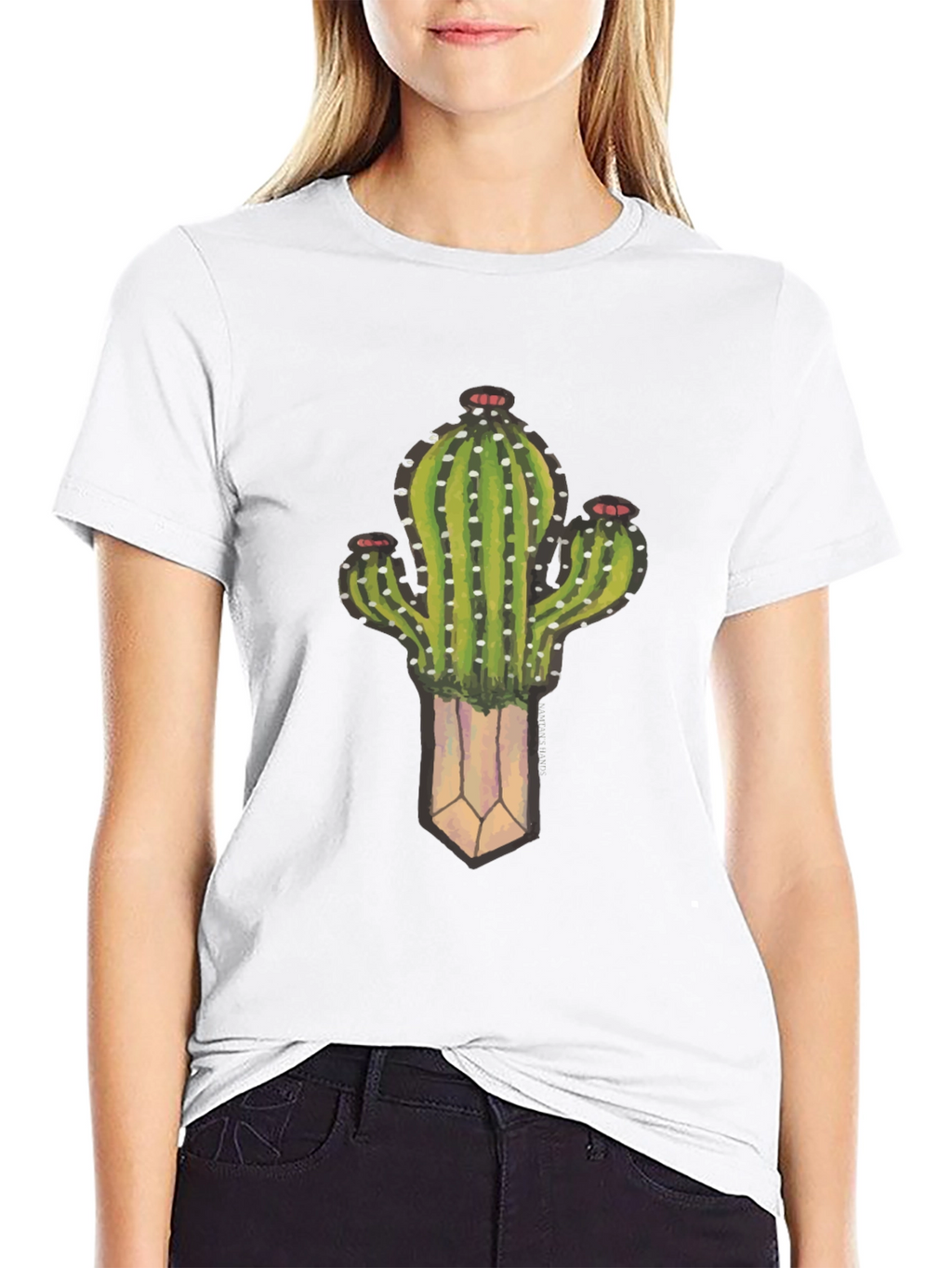 Cactus Plant Graphic Black T-Shirt