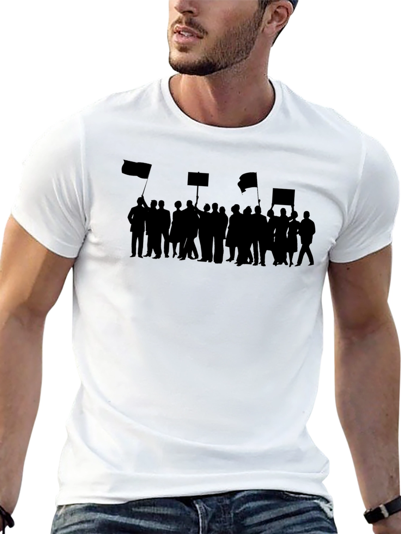 Protest Silhouette Graphic Tee - Black
