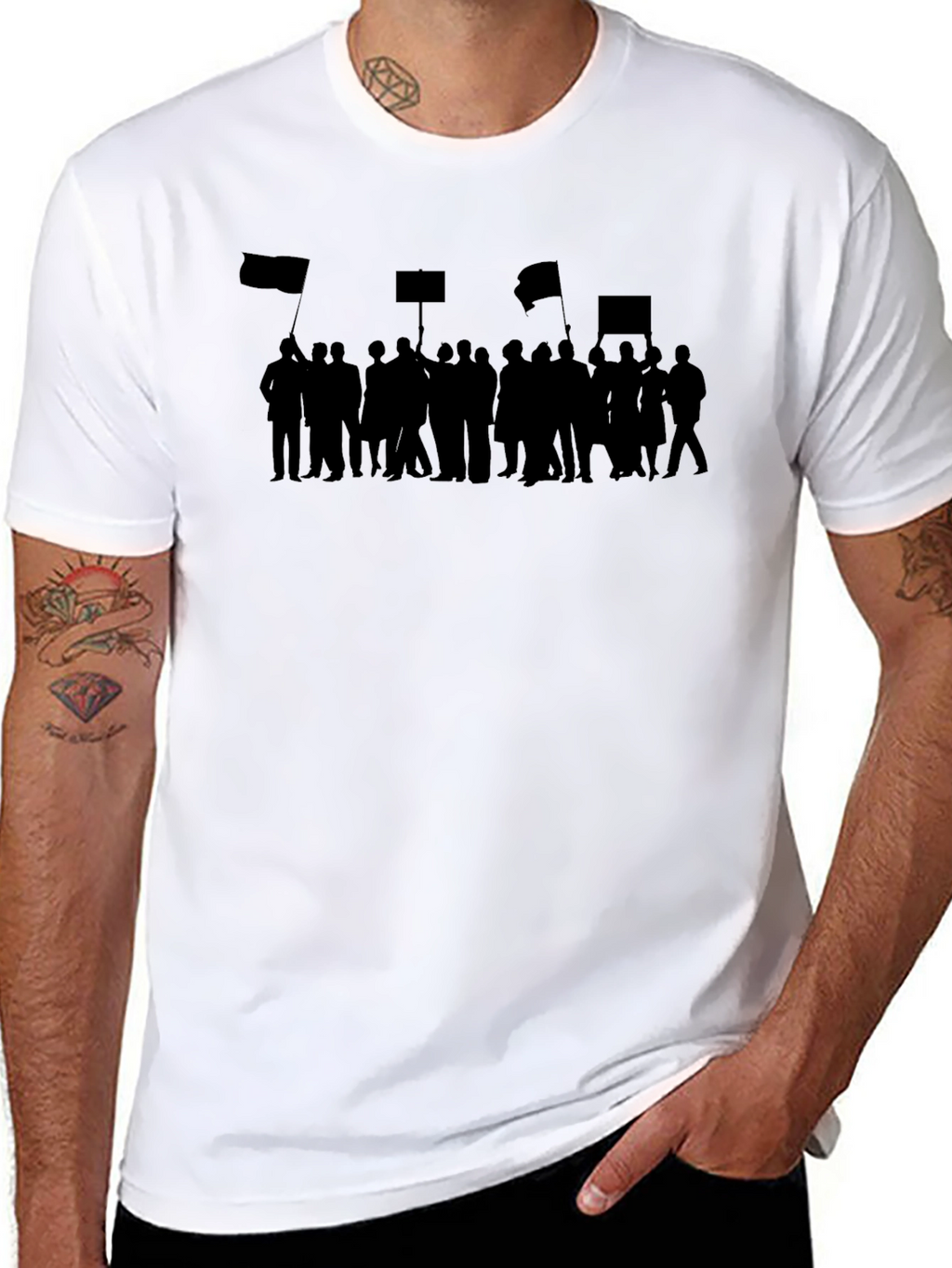 Protest Silhouette Graphic Tee - Black