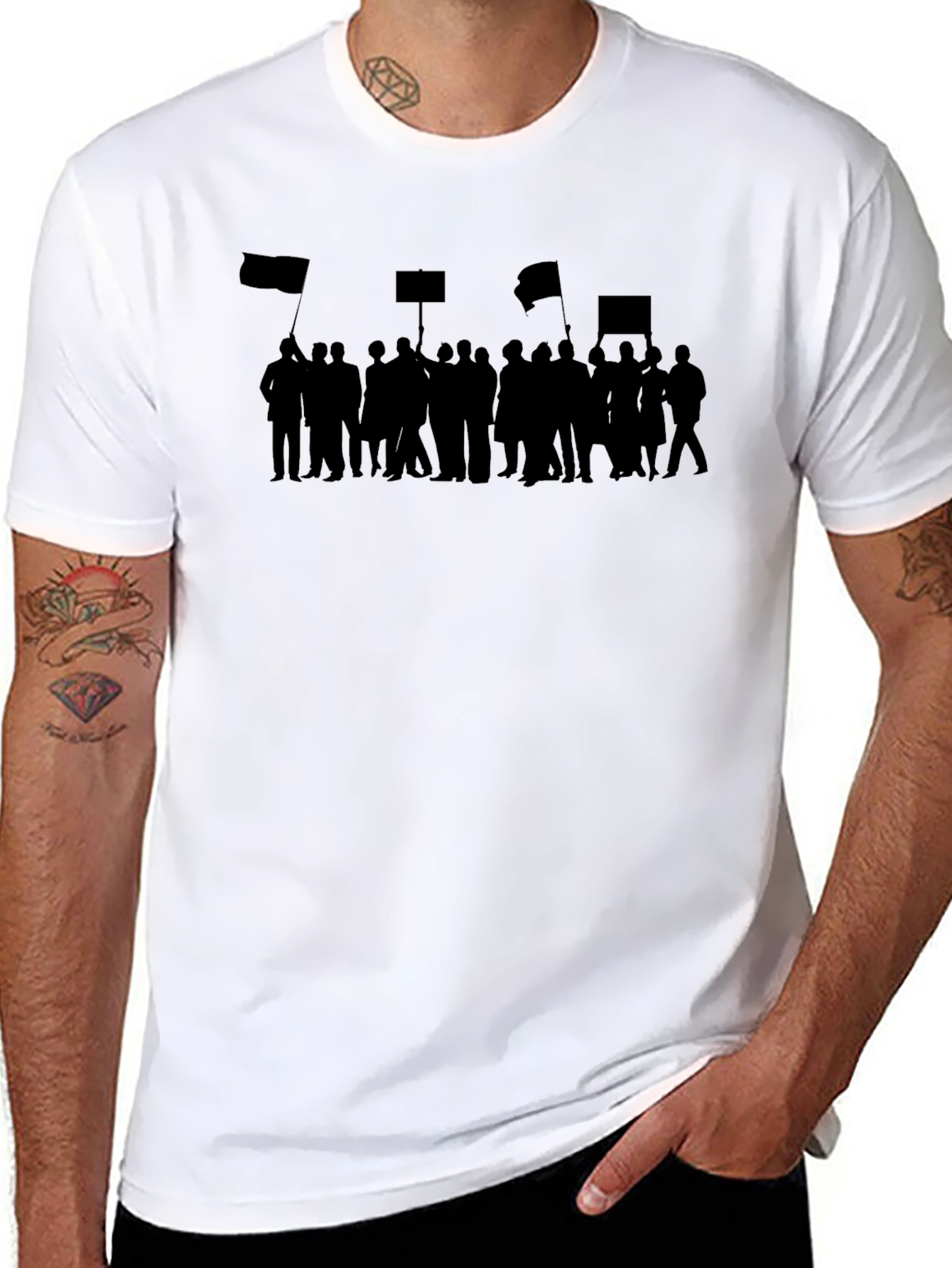 Protest Silhouette Graphic Tee - Black