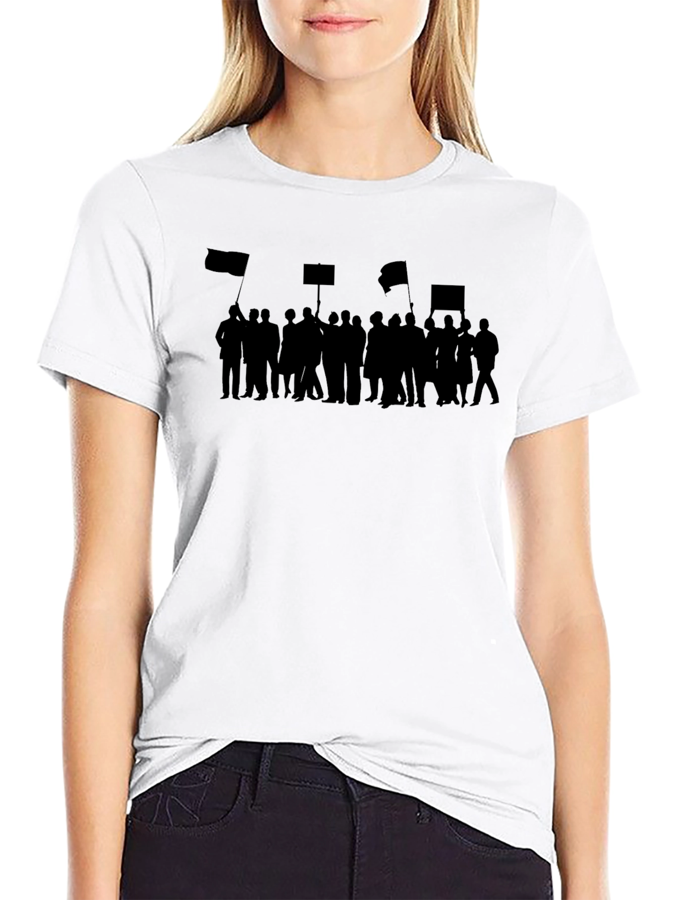 Protest Silhouette Graphic Tee - Black