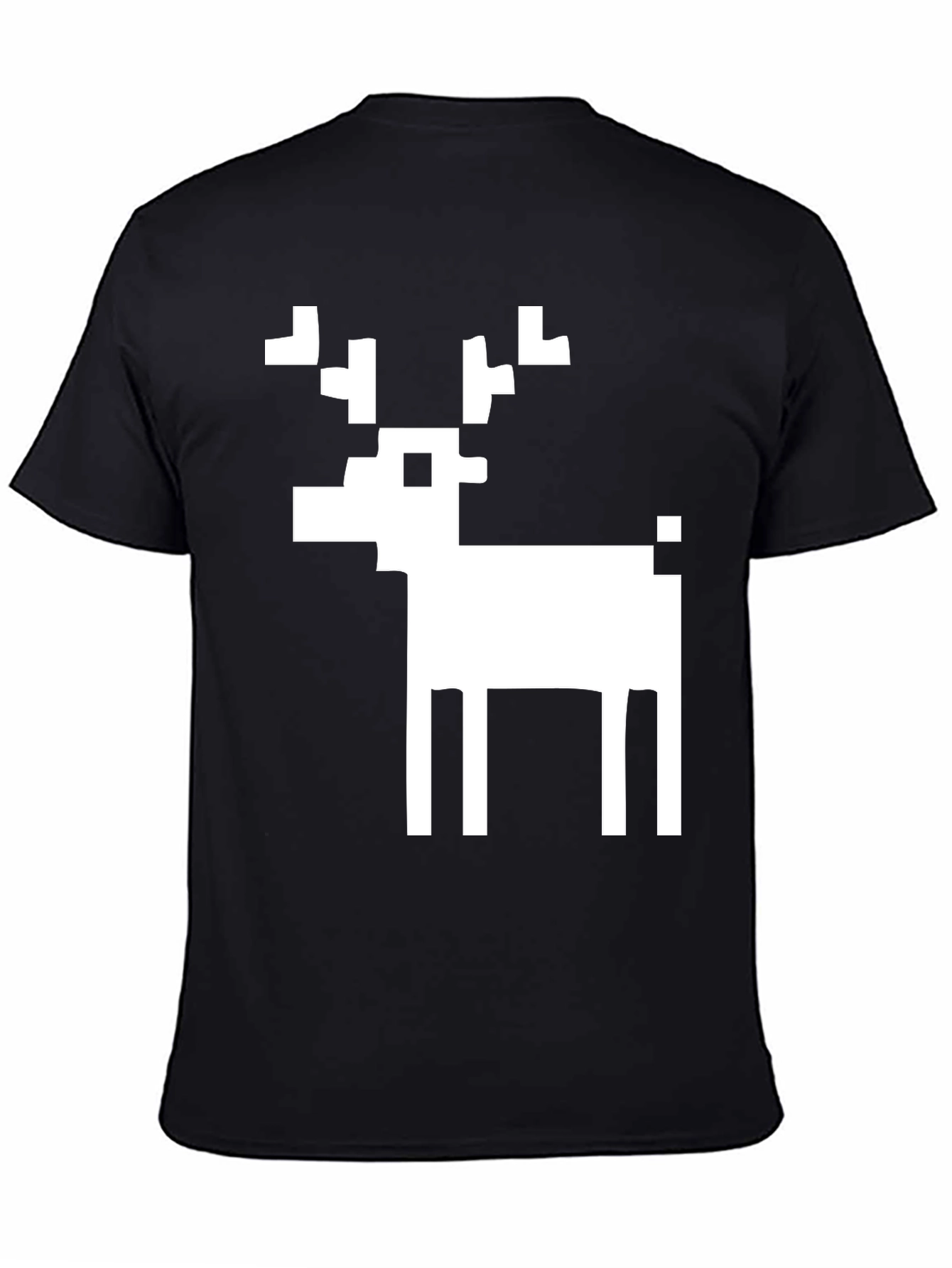 Pixel Reindeer Black Graphic Tee