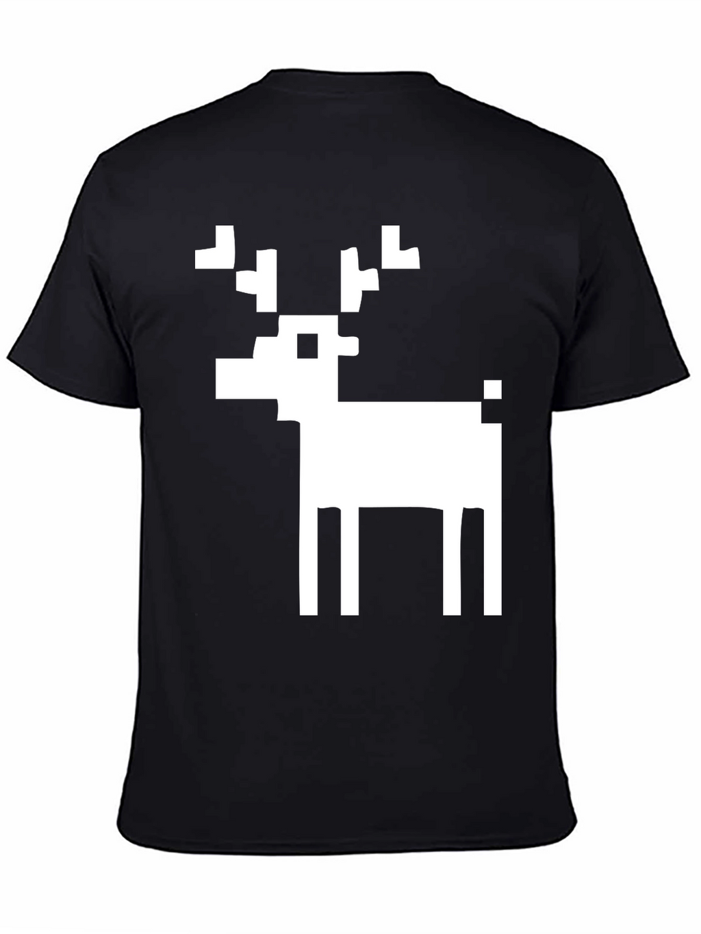 Pixel Reindeer Black Graphic Tee
