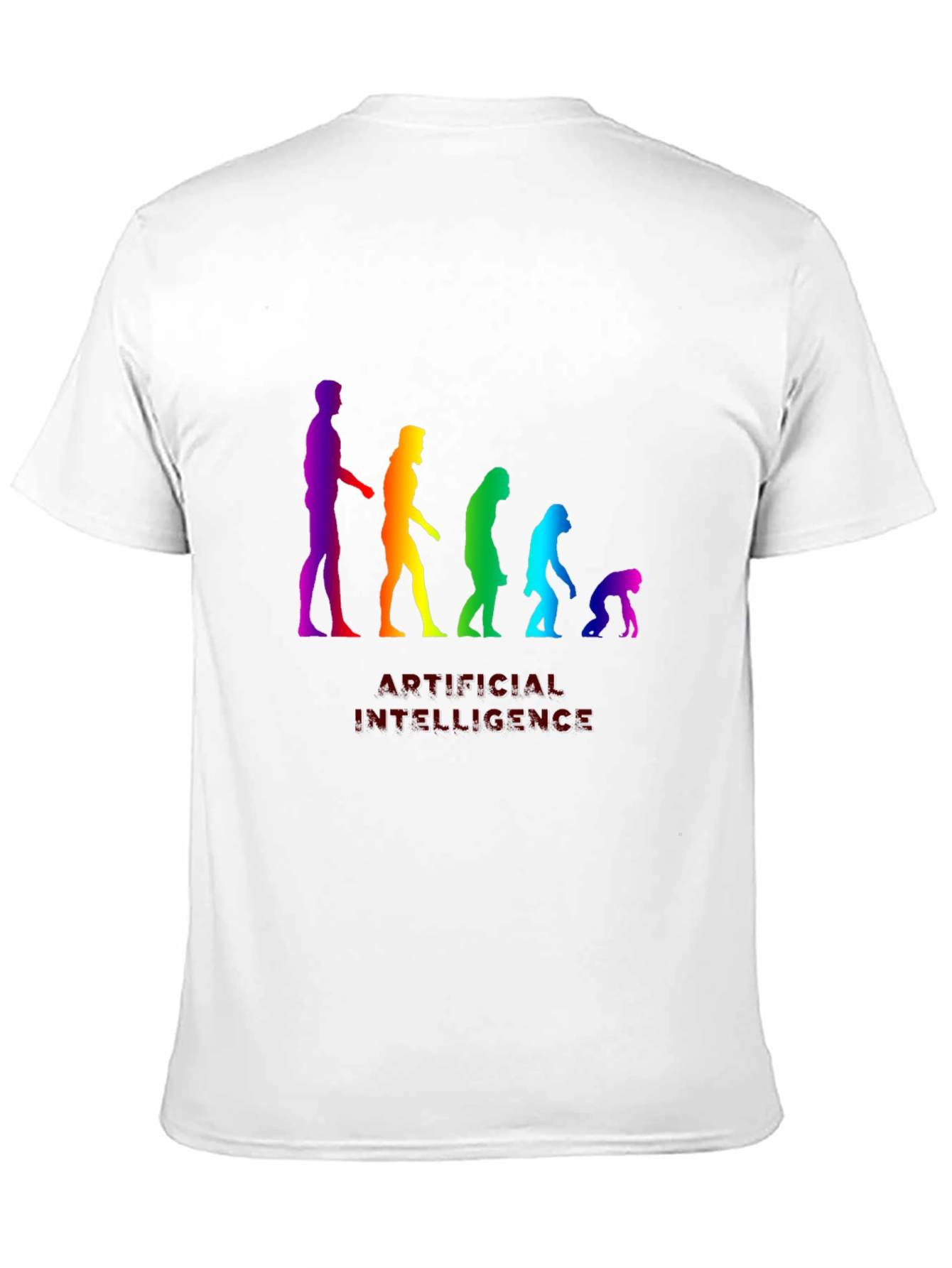AI Evolution Rainbow Graphic T-Shirt