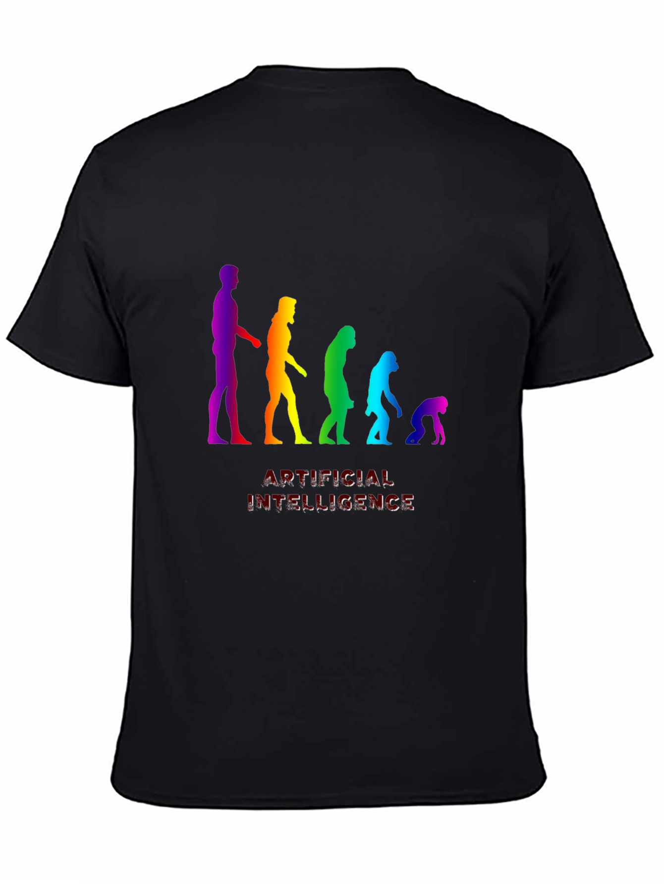 AI Evolution Rainbow Graphic T-Shirt