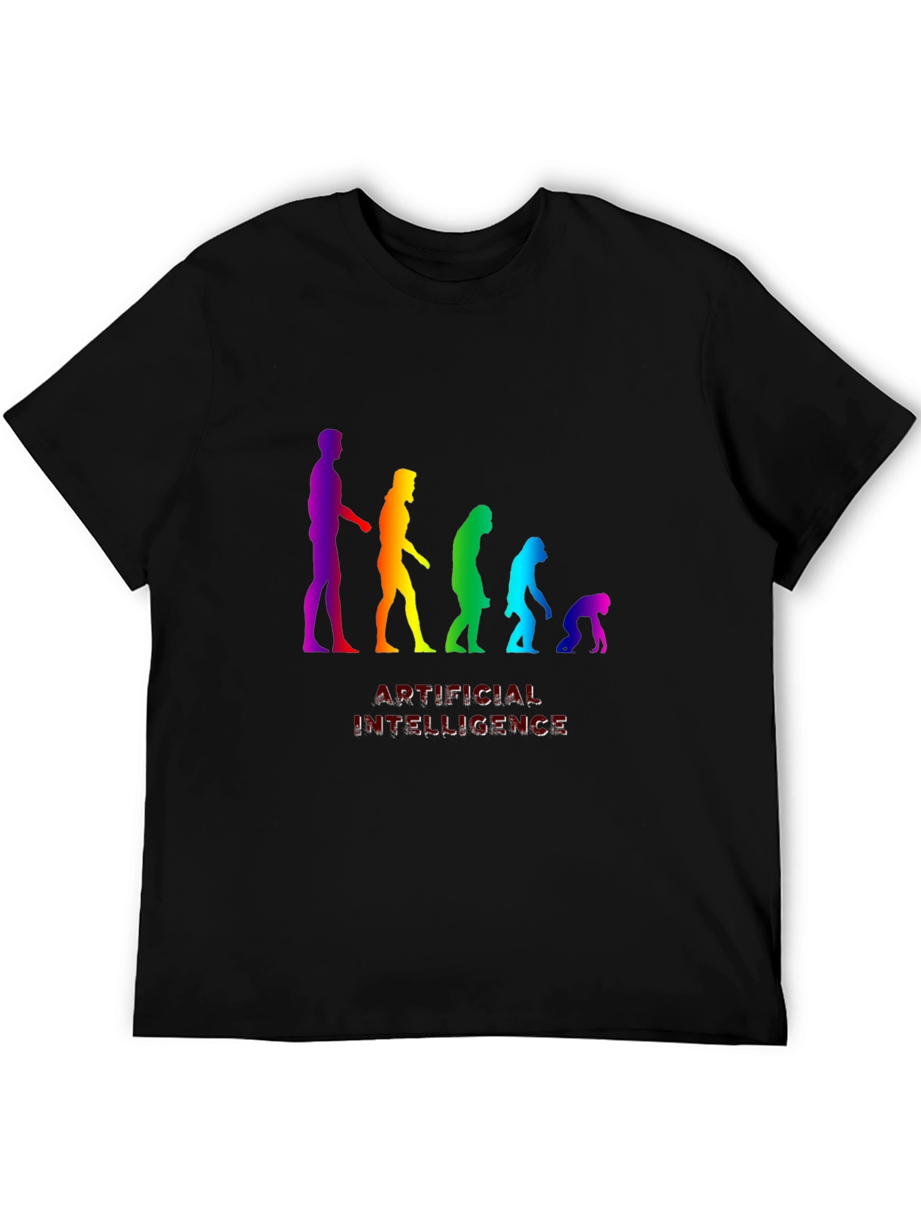 AI Evolution Rainbow Graphic T-Shirt