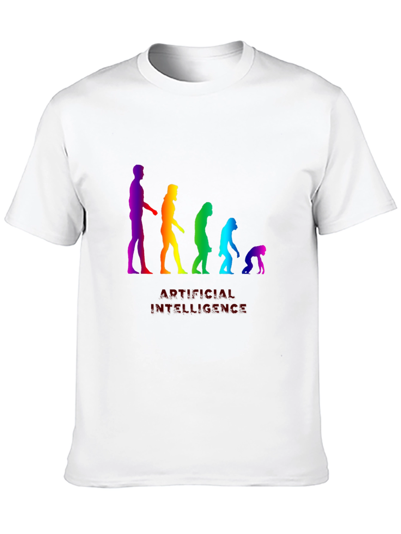 AI Evolution Rainbow Graphic T-Shirt