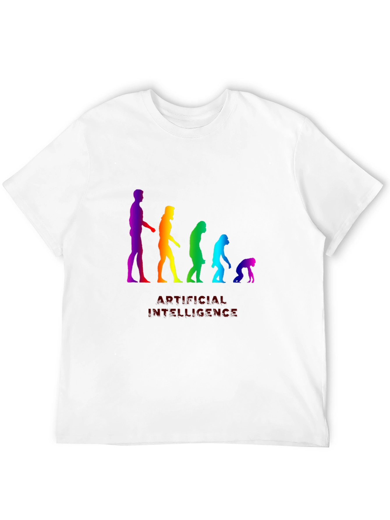 AI Evolution Rainbow Graphic T-Shirt