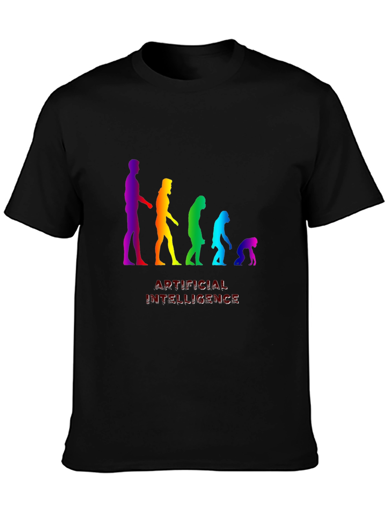 AI Evolution Rainbow Graphic T-Shirt