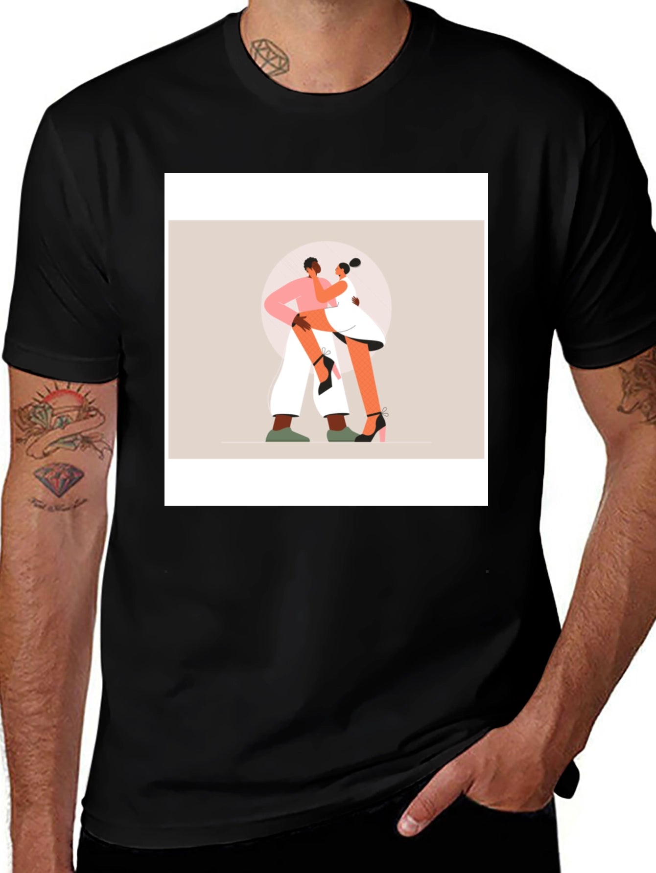 Romantic Dance Graphic Tee - Black