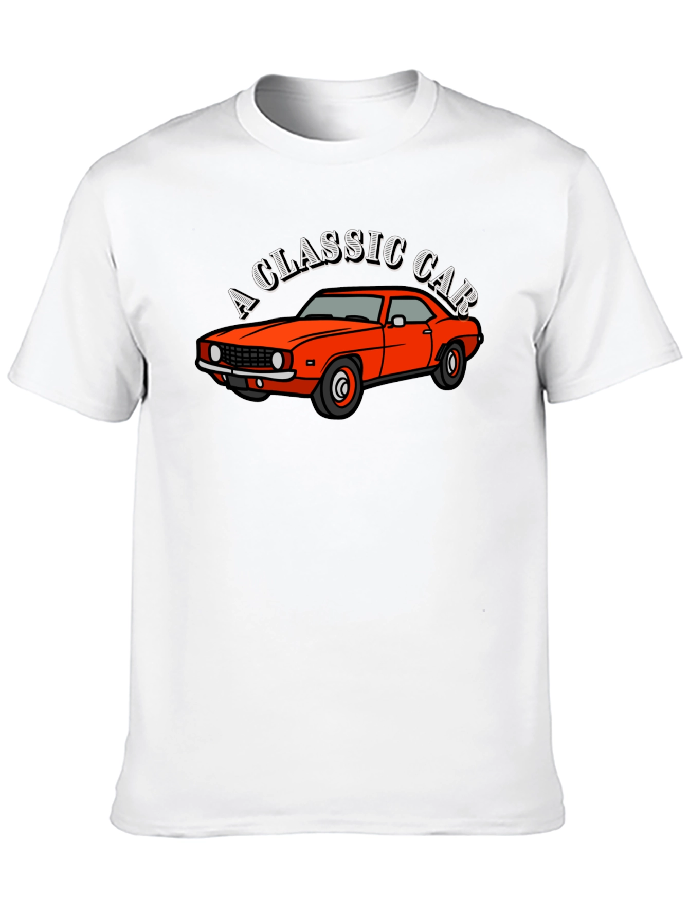 Classic Car Graphic Tee - Black Cotton T-Shirt