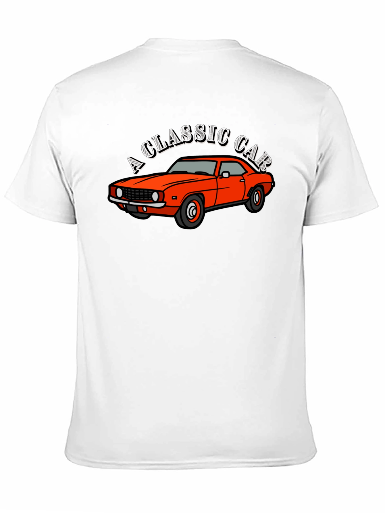 Classic Car Graphic Tee - Black Cotton T-Shirt