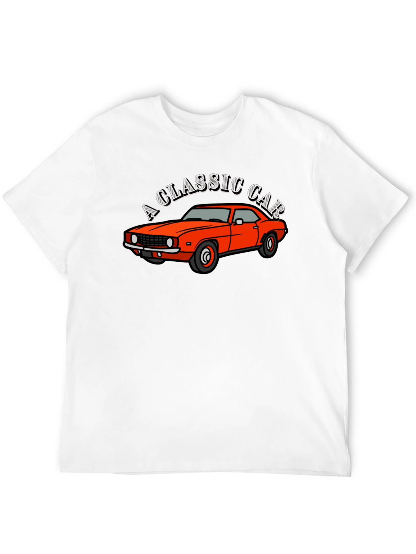 Classic Car Graphic Tee - Black Cotton T-Shirt