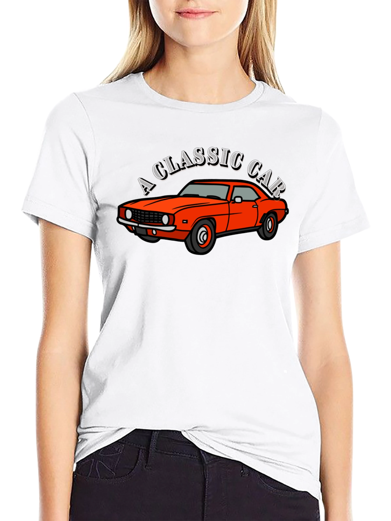 Classic Car Graphic Tee - Black Cotton T-Shirt