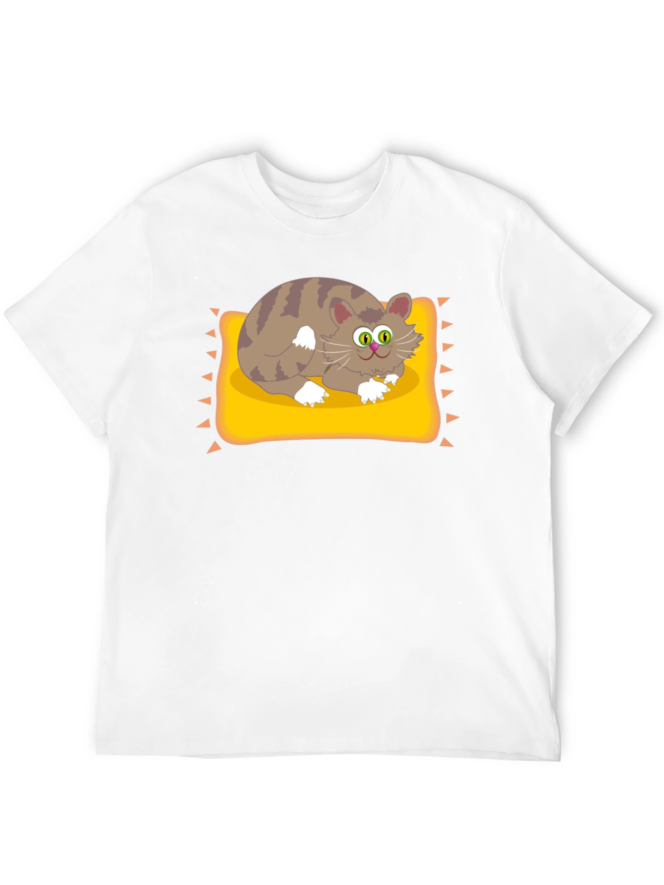 Cat on Pillow Graphic Tee - Fun Novelty T-Shirt
