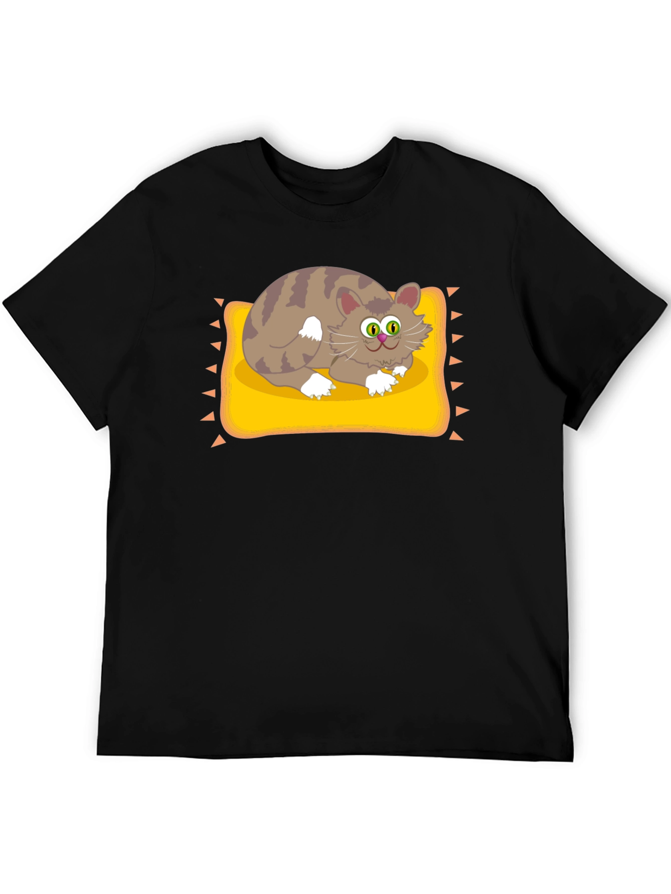 Cat on Pillow Graphic Tee - Fun Novelty T-Shirt