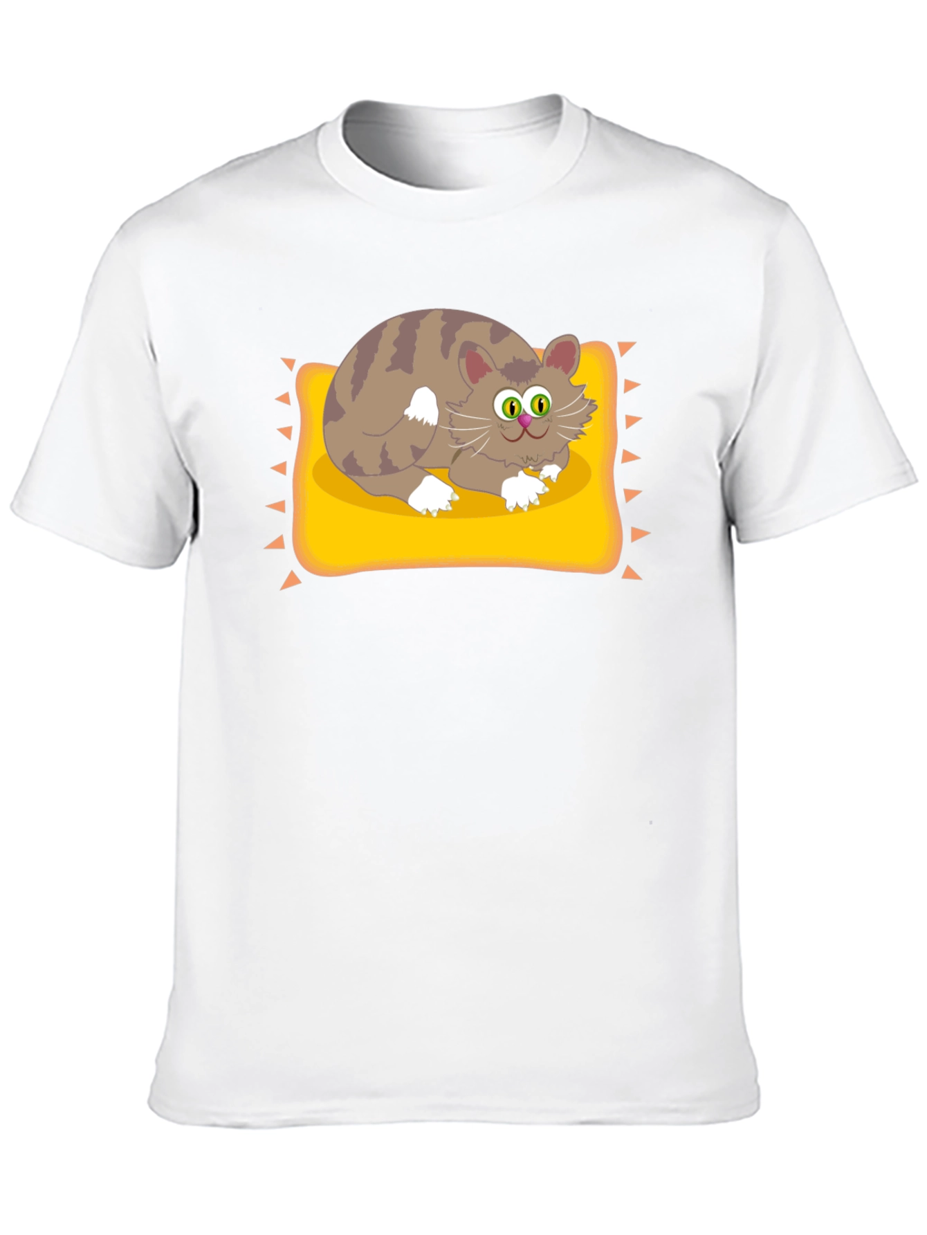 Cat on Pillow Graphic Tee - Fun Novelty T-Shirt