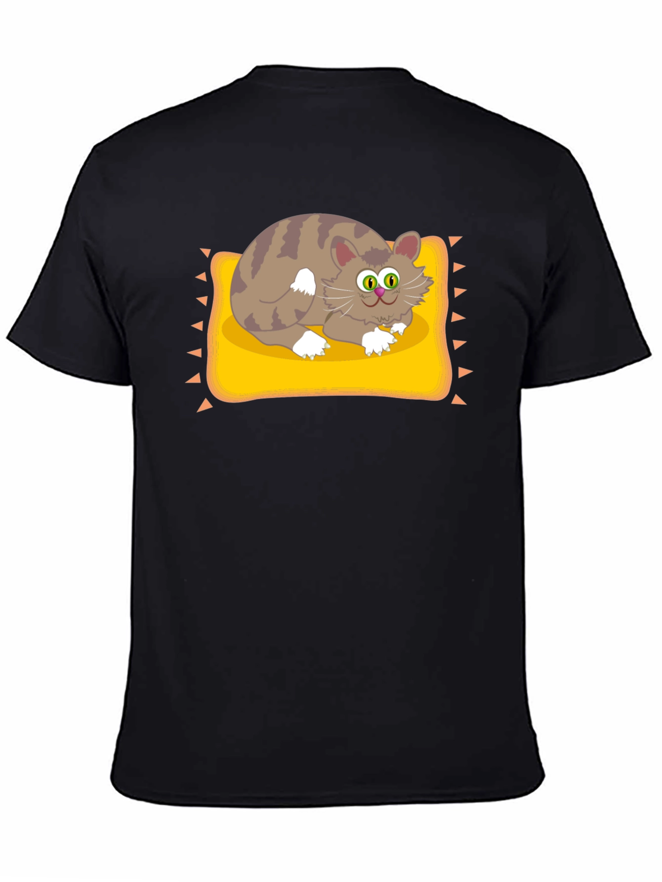Cat on Pillow Graphic Tee - Fun Novelty T-Shirt