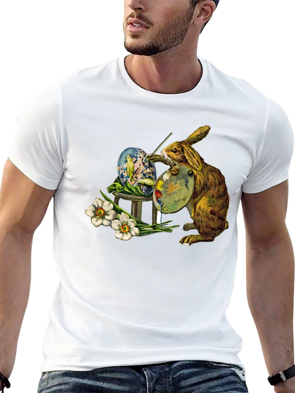 Easter Bunny Painting Egg T-Shirt