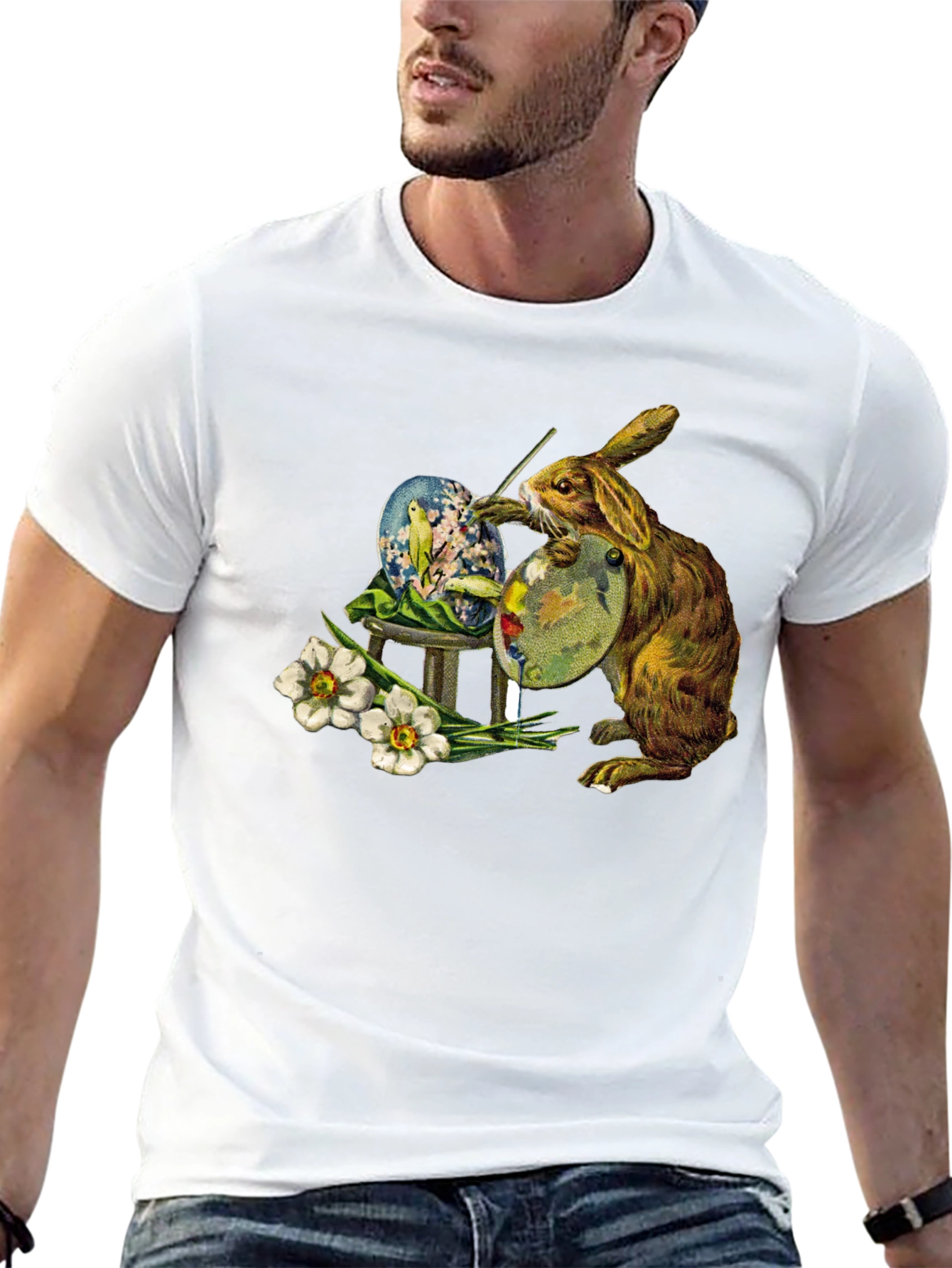 Easter Bunny Painting Egg T-Shirt
