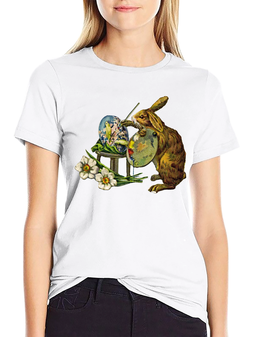 Easter Bunny Painting Egg T-Shirt