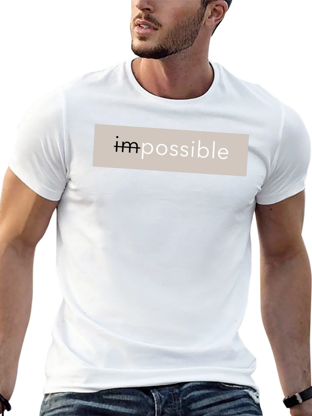 Impossible Black Cotton Graphic Tee