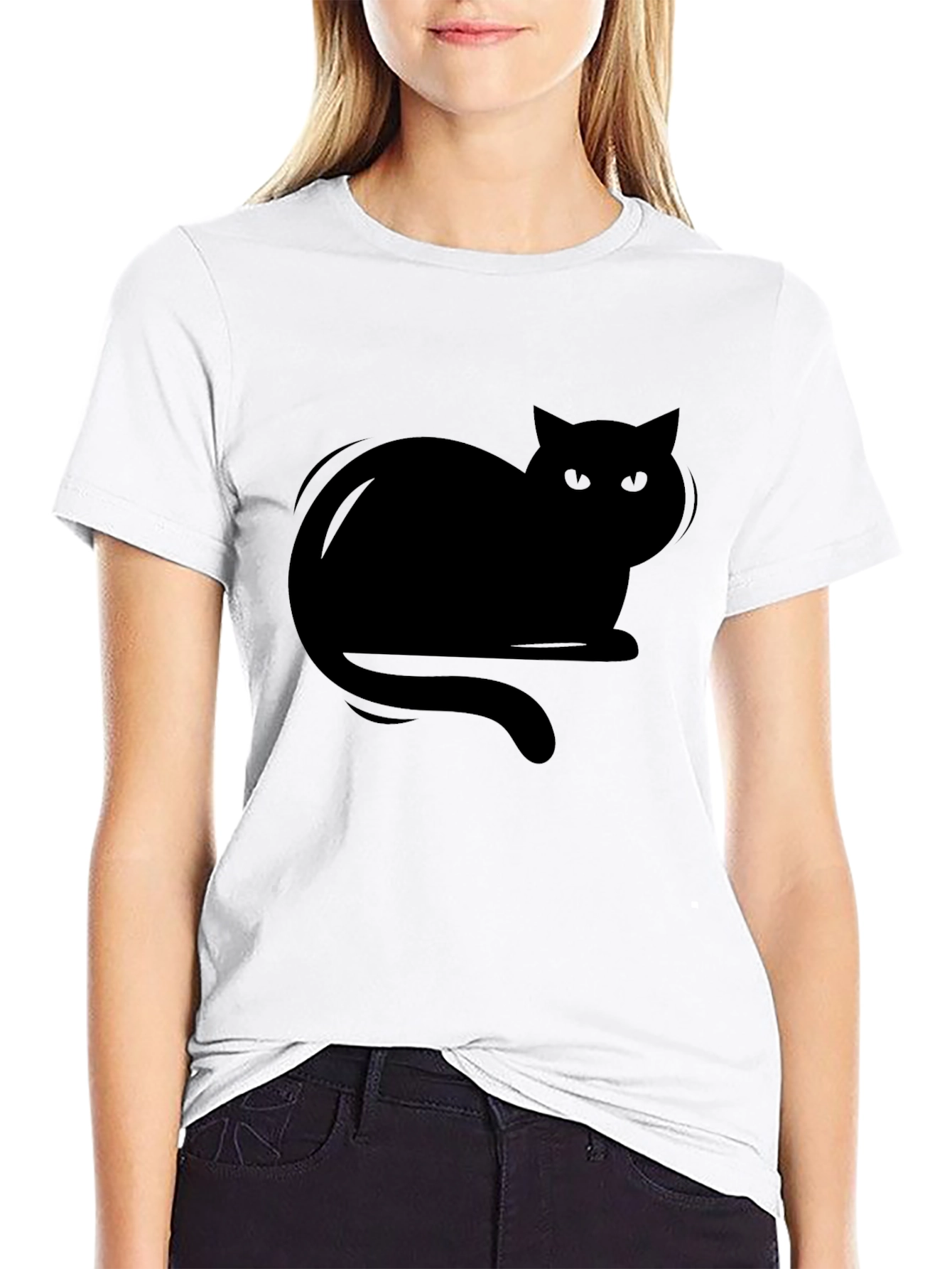 Black Cat Graphic T-Shirt - Mens Casual Tee