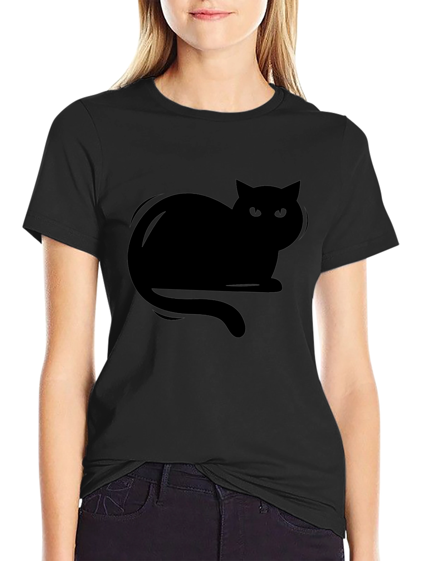 Black Cat Graphic T-Shirt - Mens Casual Tee