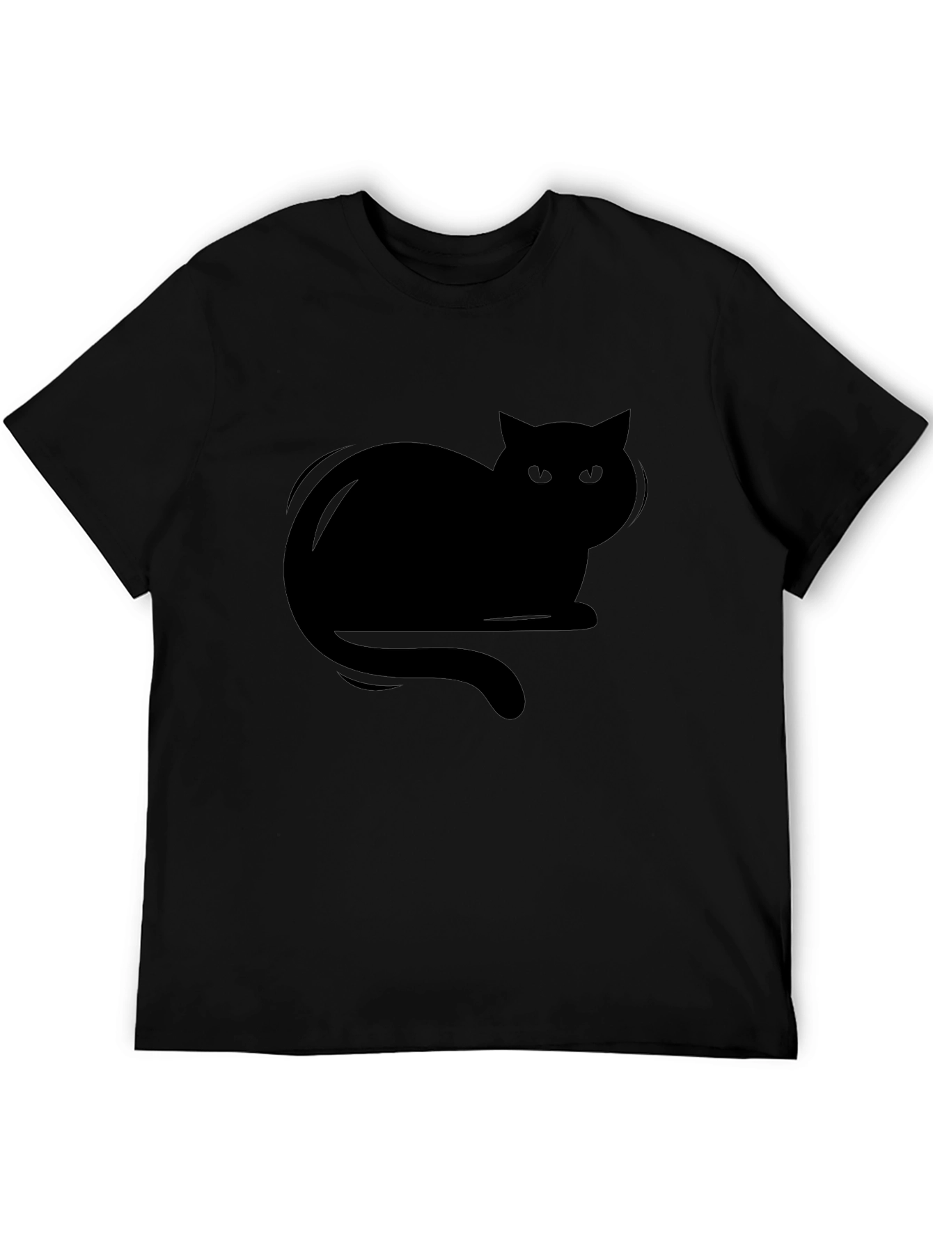 Black Cat Graphic T-Shirt - Mens Casual Tee