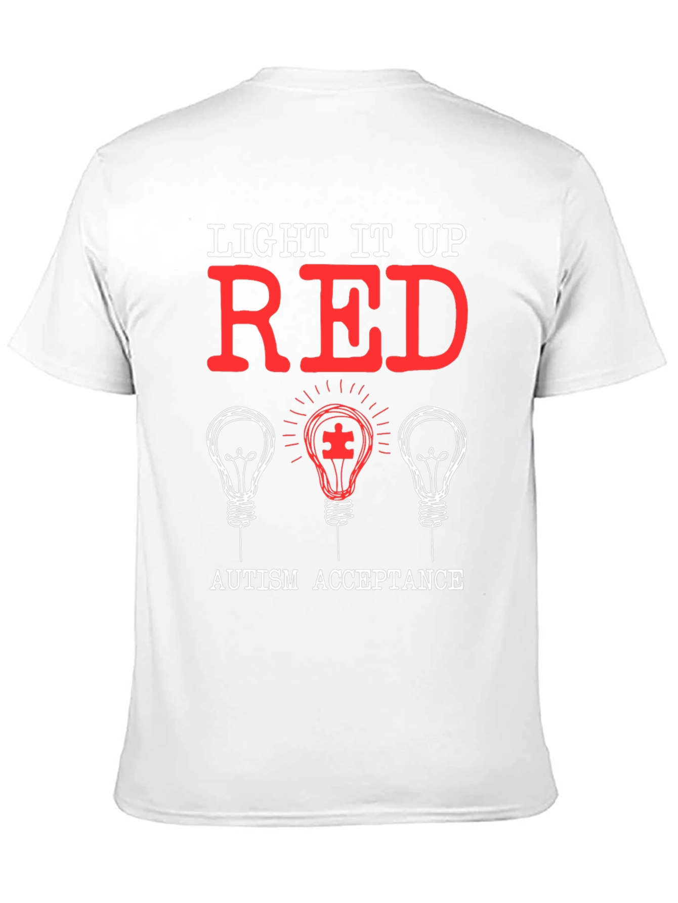 Autism Acceptance T-Shirt - Light It Up Red