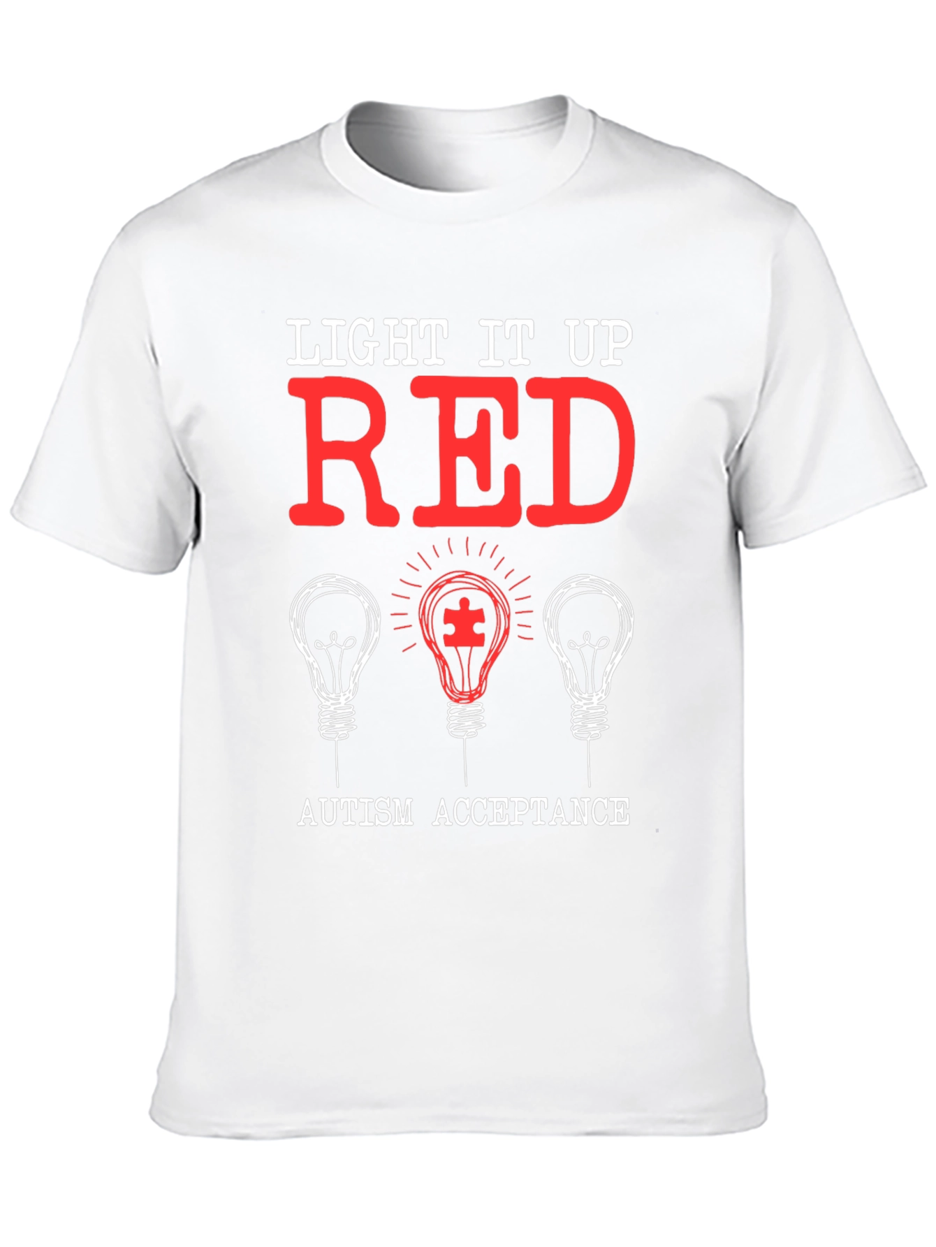 Autism Acceptance T-Shirt - Light It Up Red