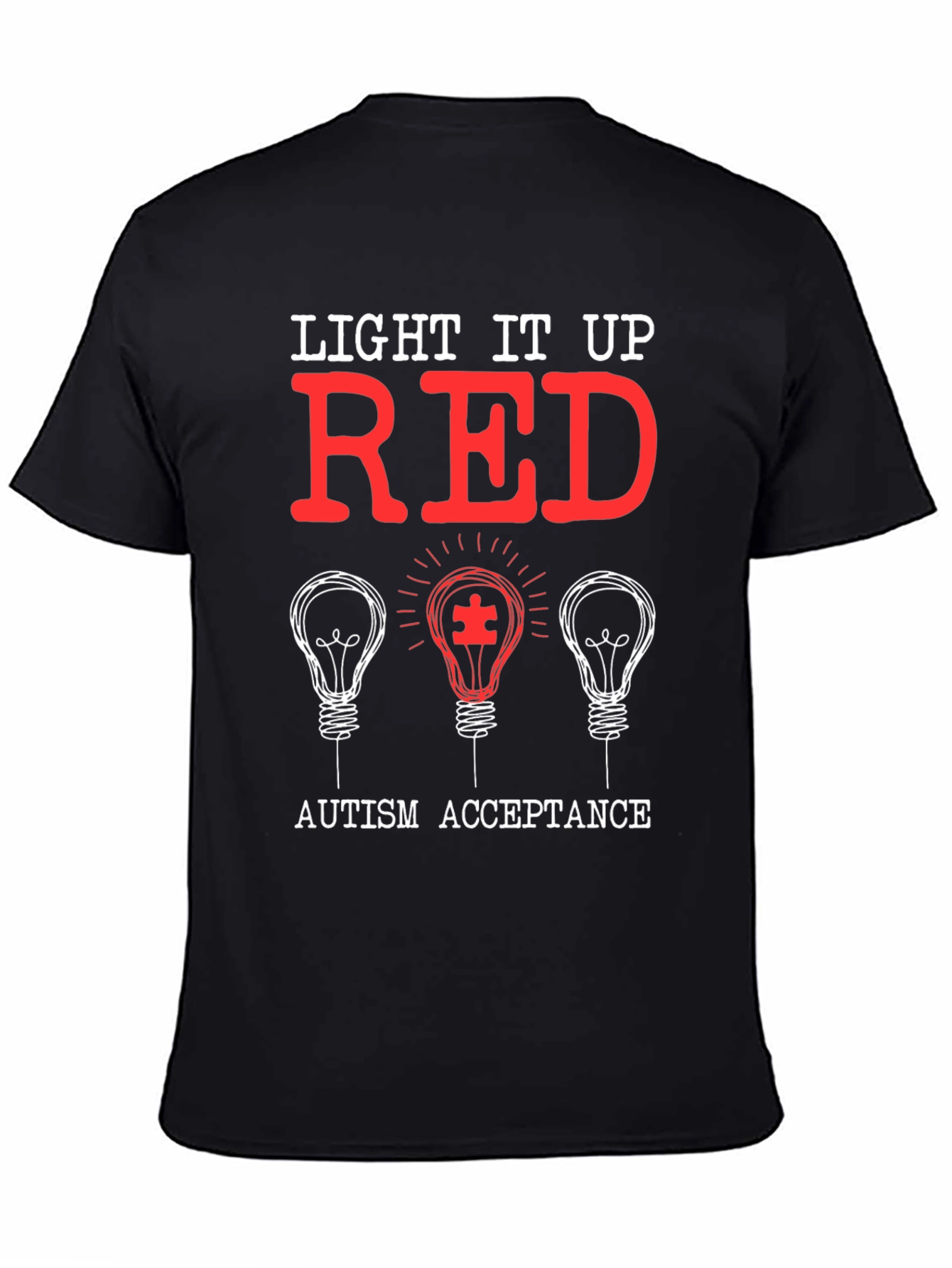 Autism Acceptance T-Shirt - Light It Up Red
