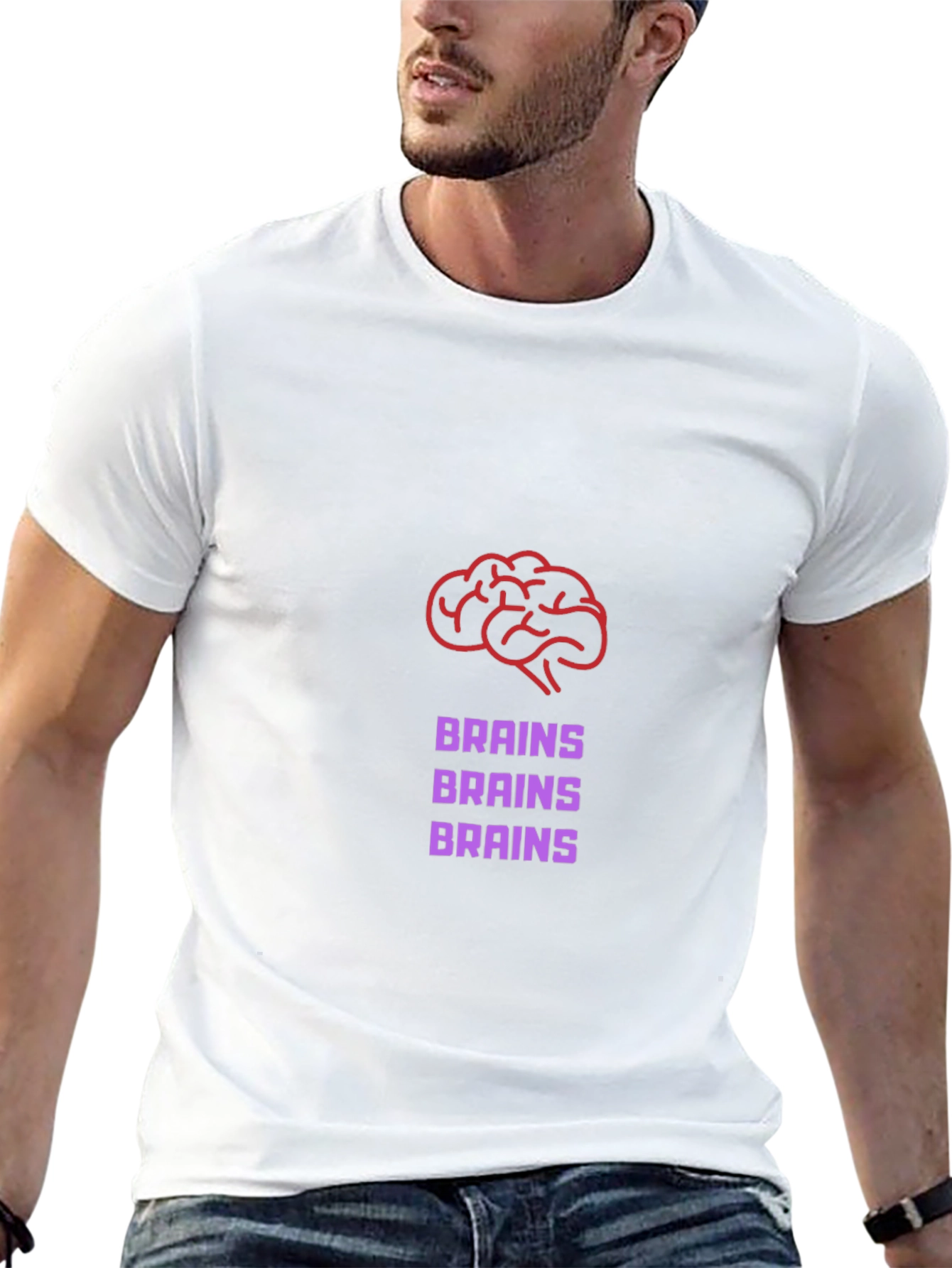 Brains Graphic Tee - Funny Zombie T-Shirt