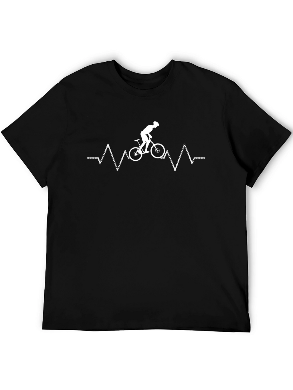 Cycling Heartbeat T-Shirt - Black Graphic Tee