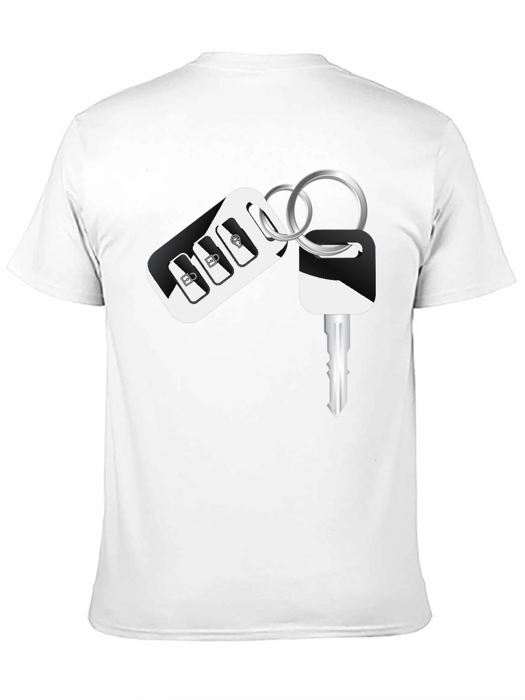 Car Key Graphic Black T-Shirt