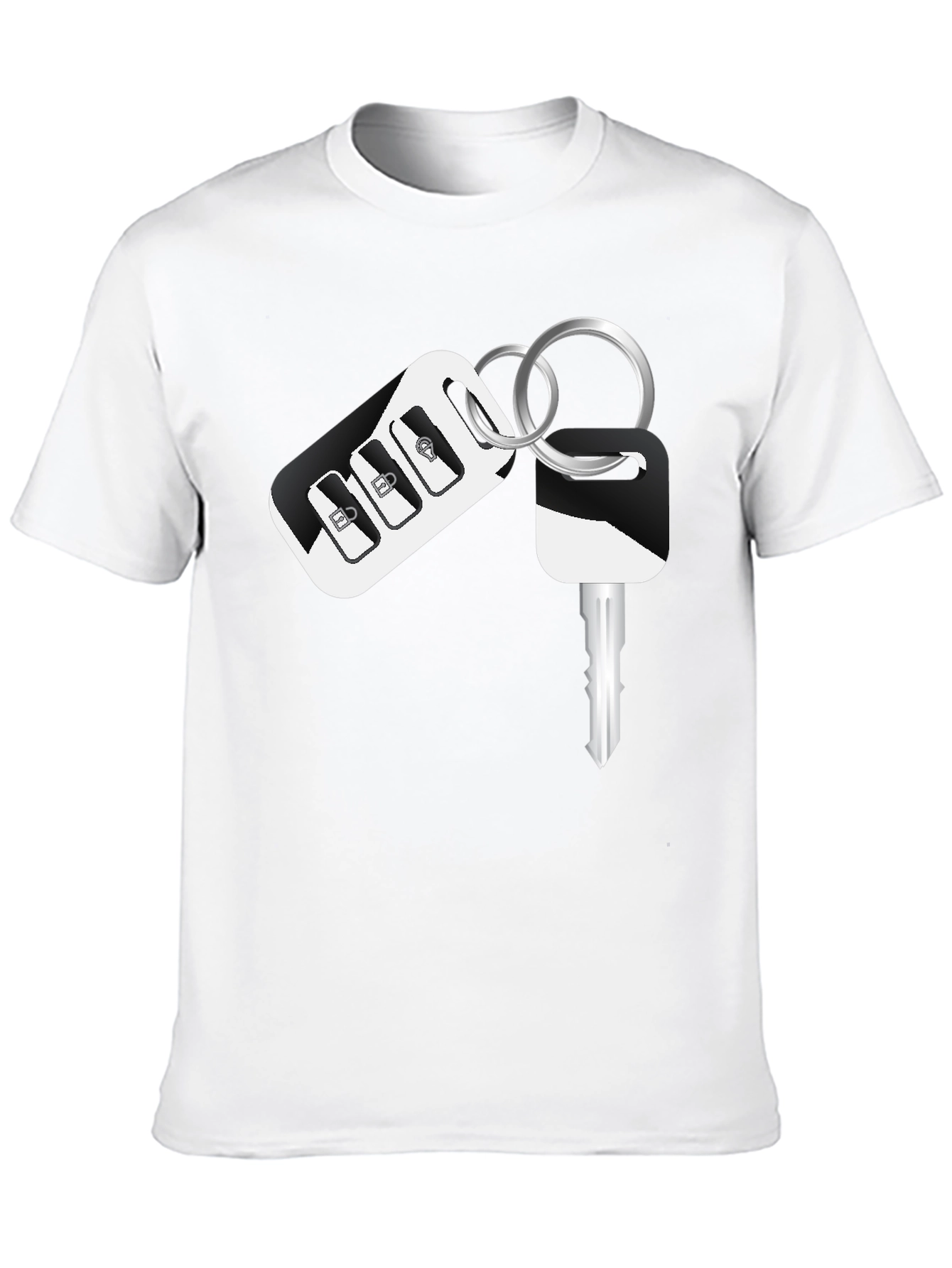 Car Key Graphic Black T-Shirt
